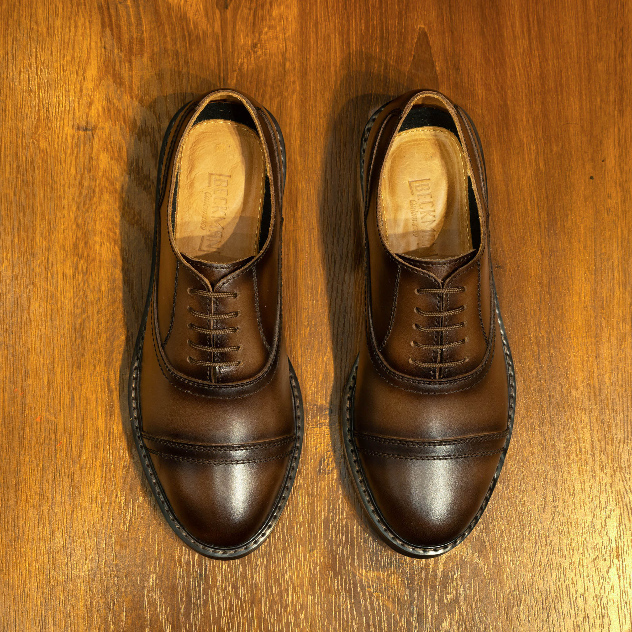 Giày Beckman Oxford Captoe 5 Lỗ - Nâu 5