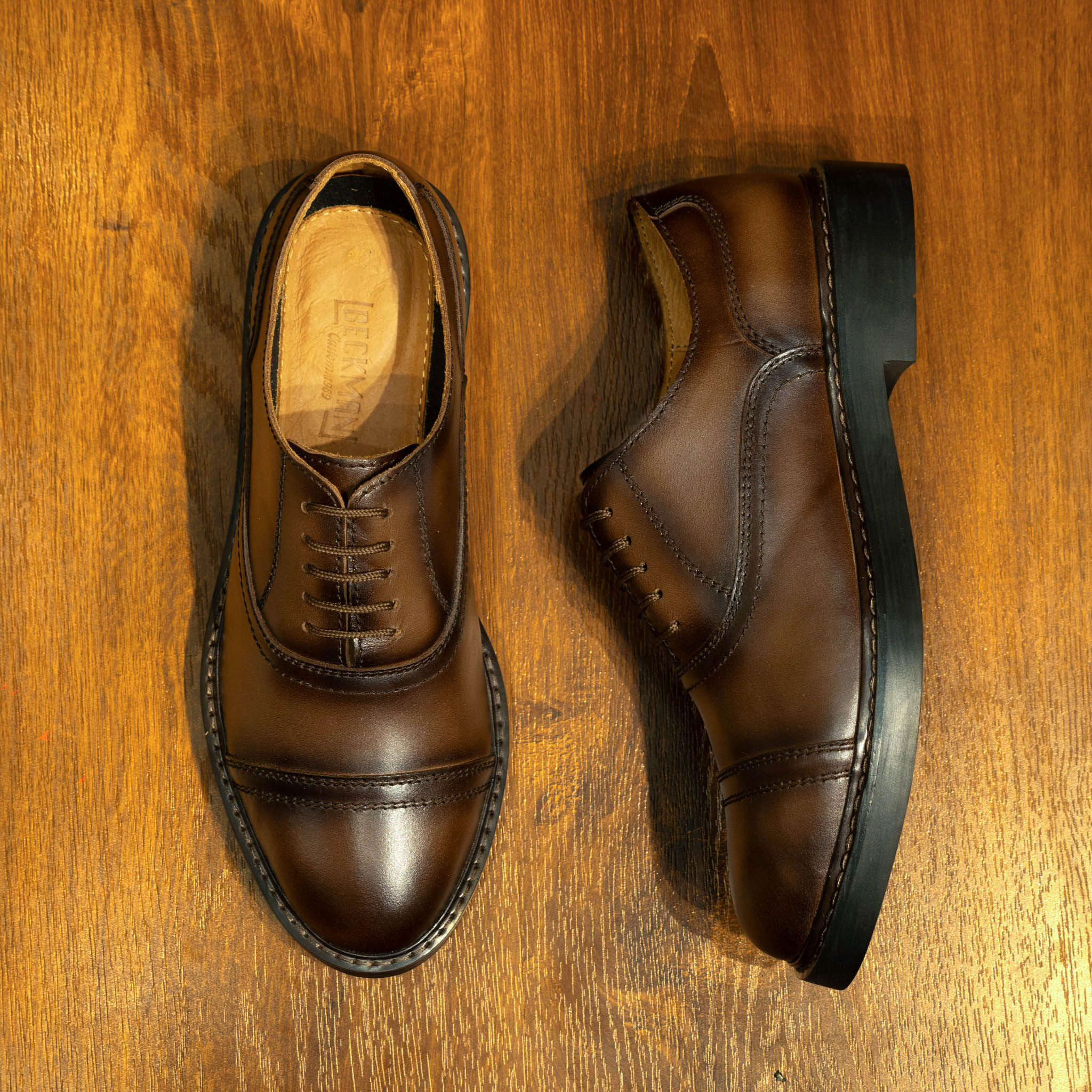 Giày Beckman Oxford Captoe 5 Lỗ - Nâu 6
