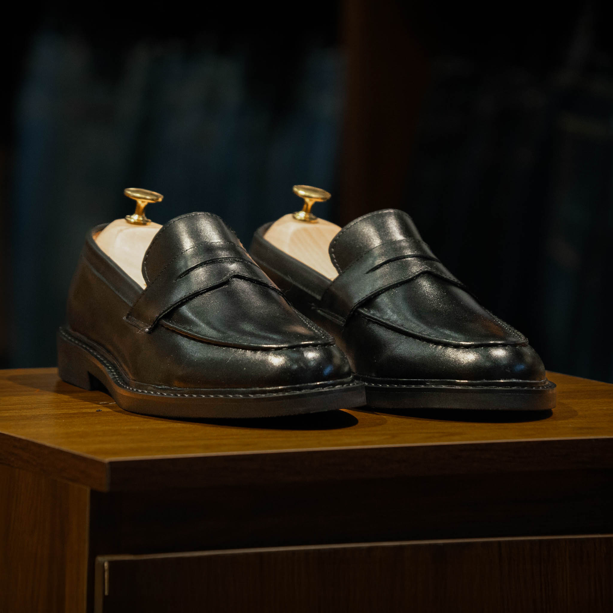 Giày Beckman Penny Loafer - Đen Patina 26