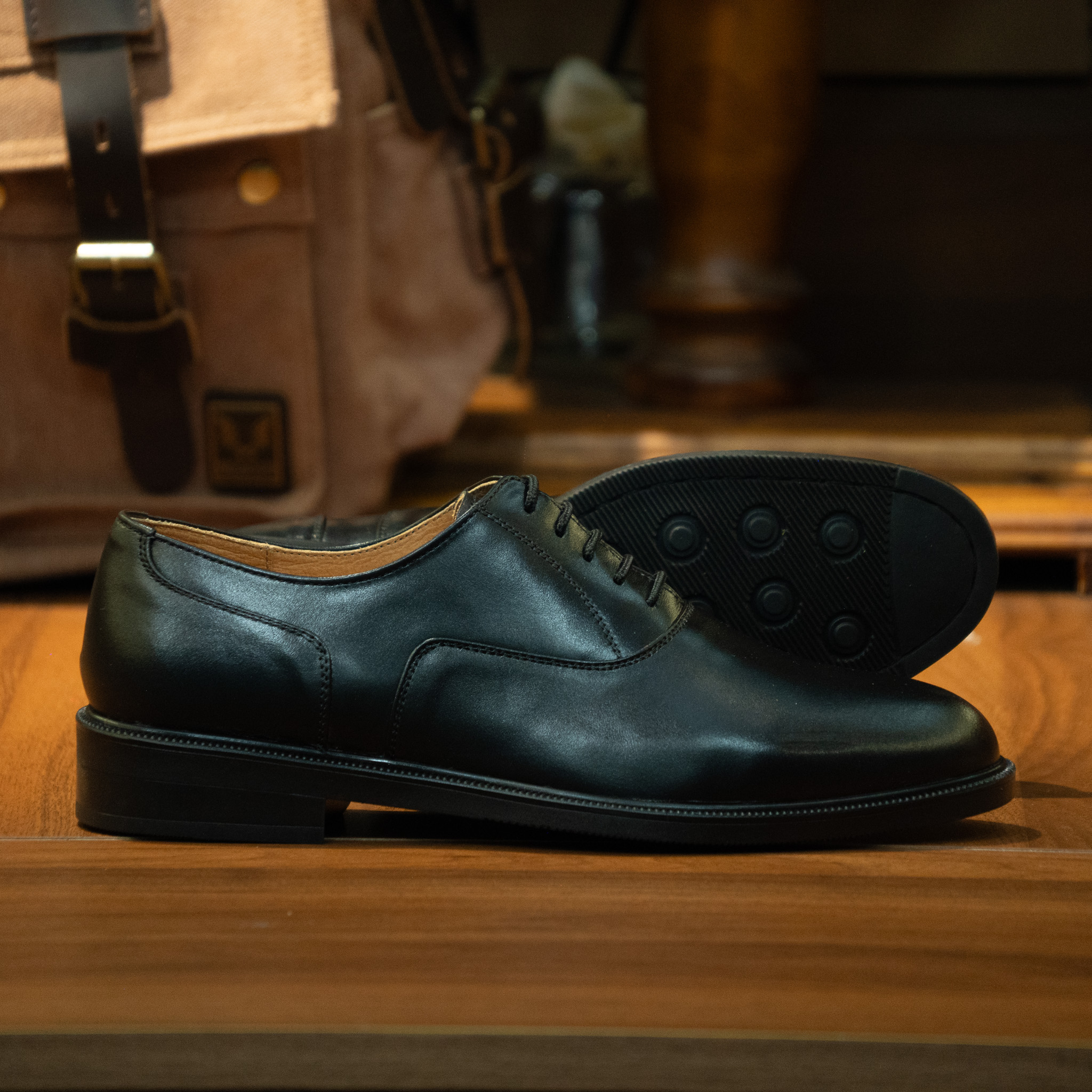 Giày Tây Beckman Oxford Trơn - Đen 7