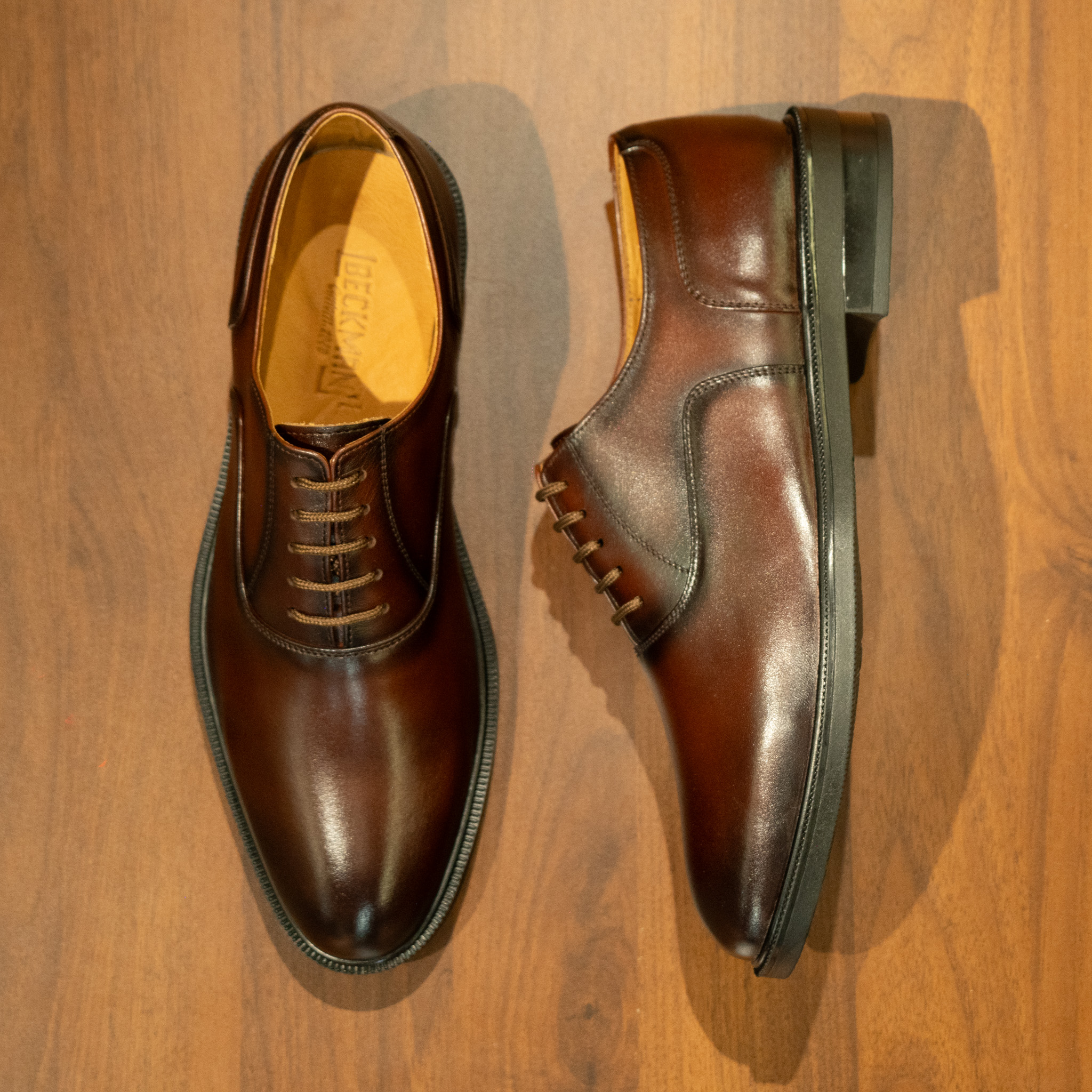 Giày Tây Beckman Oxford Trơn - Nâu 2