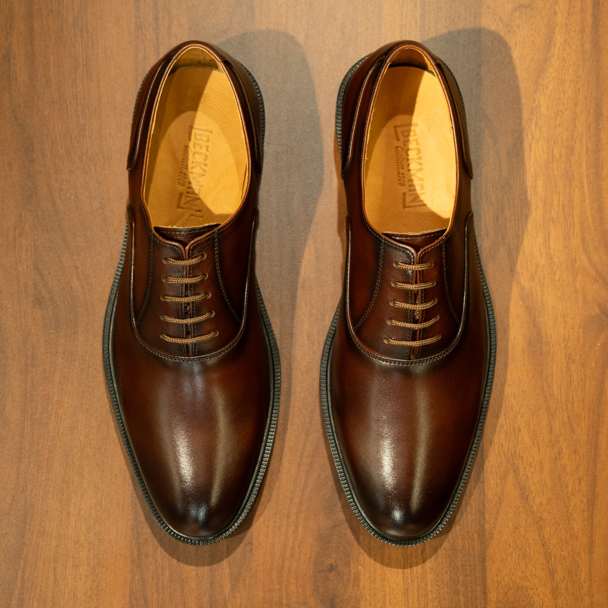 Giày Tây Beckman Oxford Trơn - Nâu 3