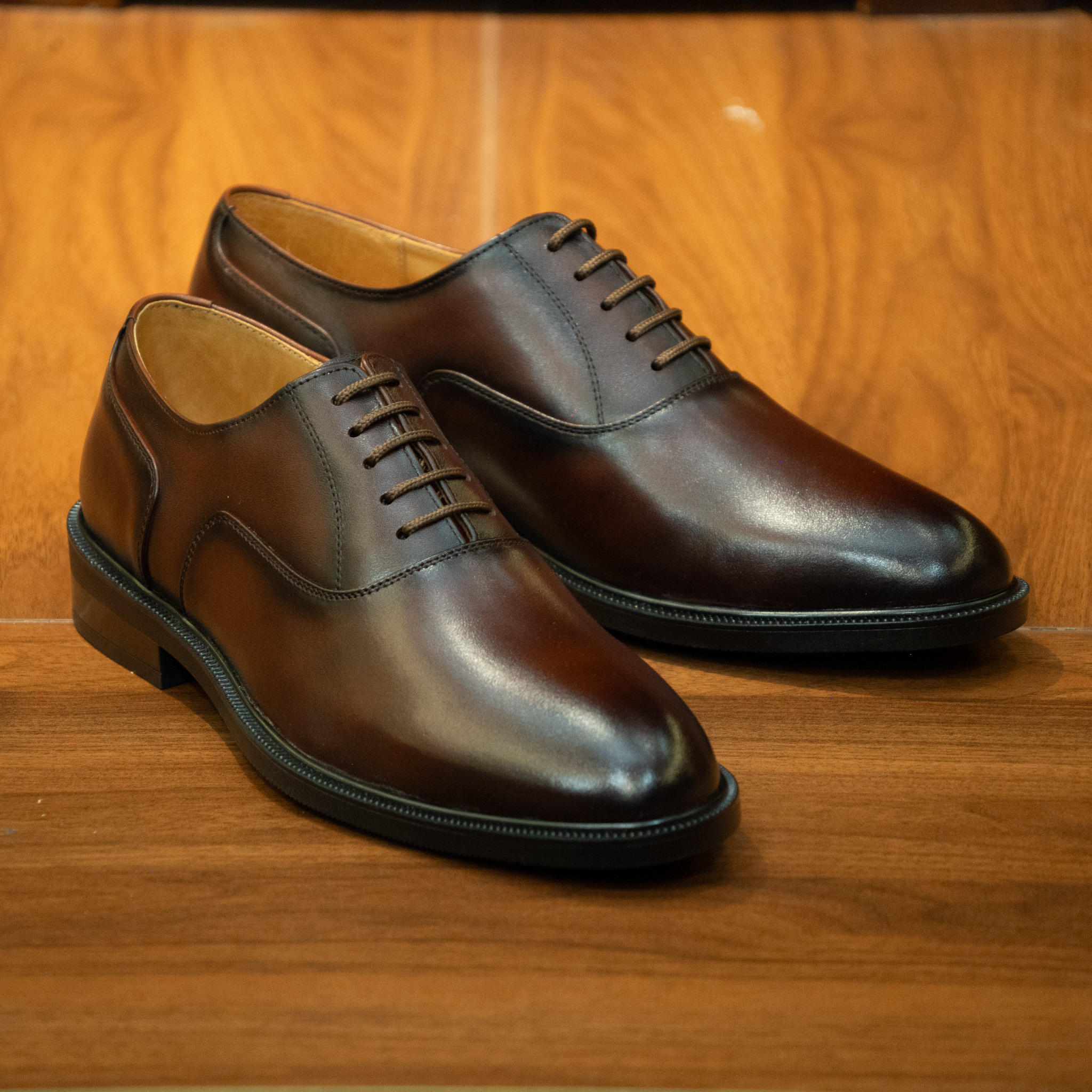 Giày Tây Beckman Oxford Trơn - Nâu 6