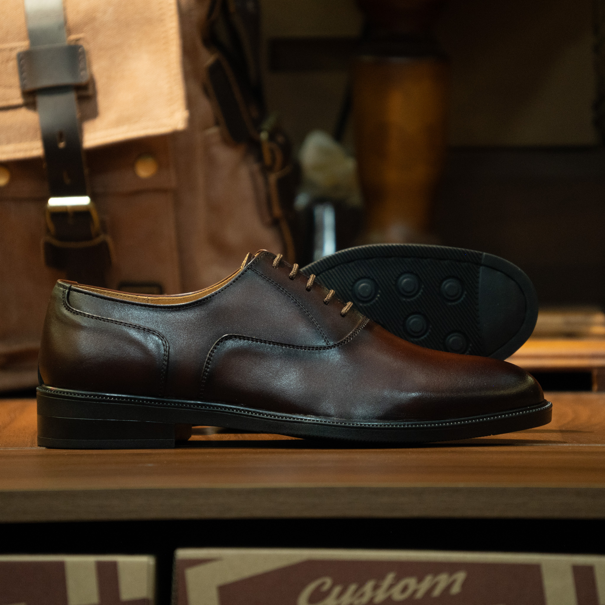 Giày Tây Beckman Oxford Trơn - Nâu 7