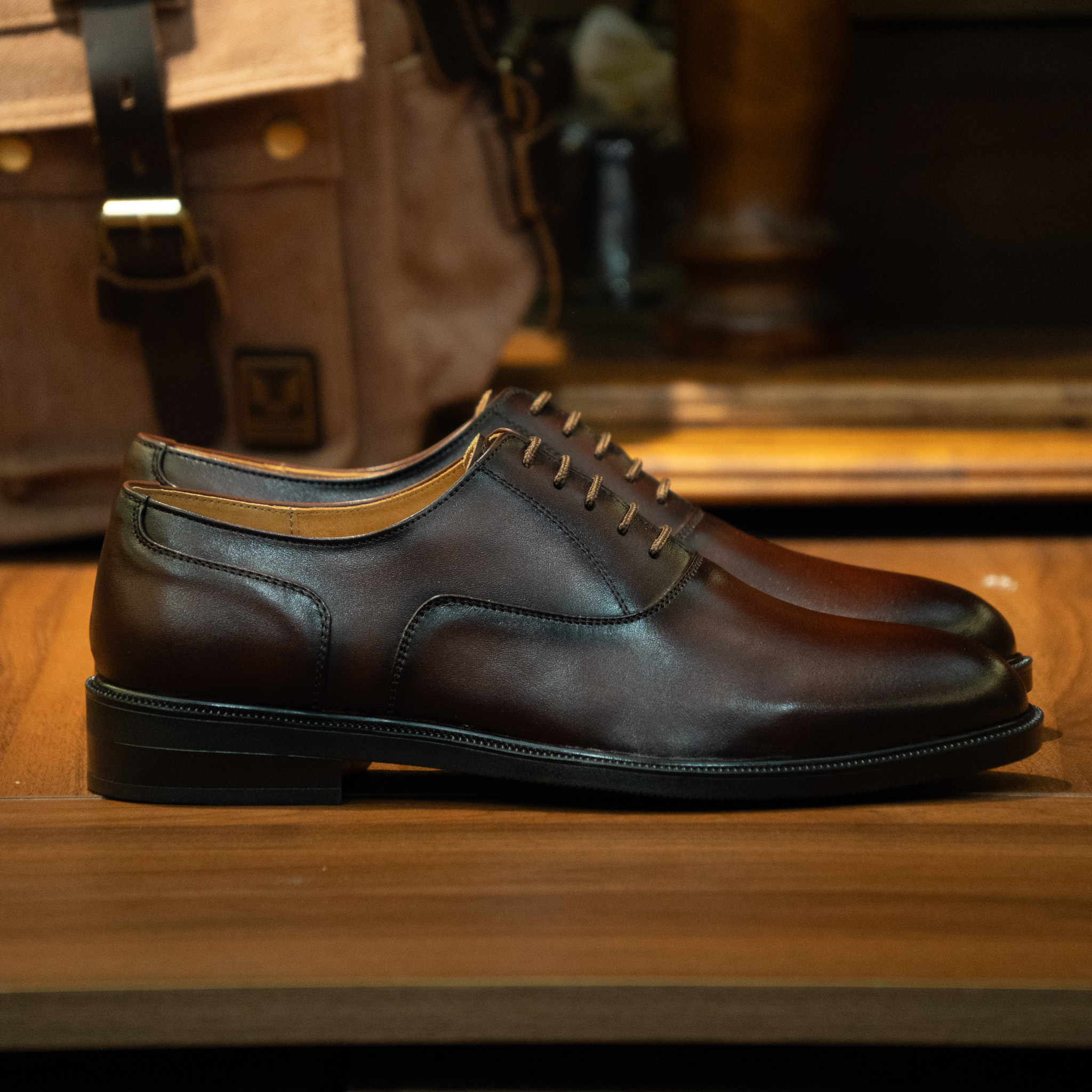 Giày Tây Beckman Oxford Trơn - Nâu 8