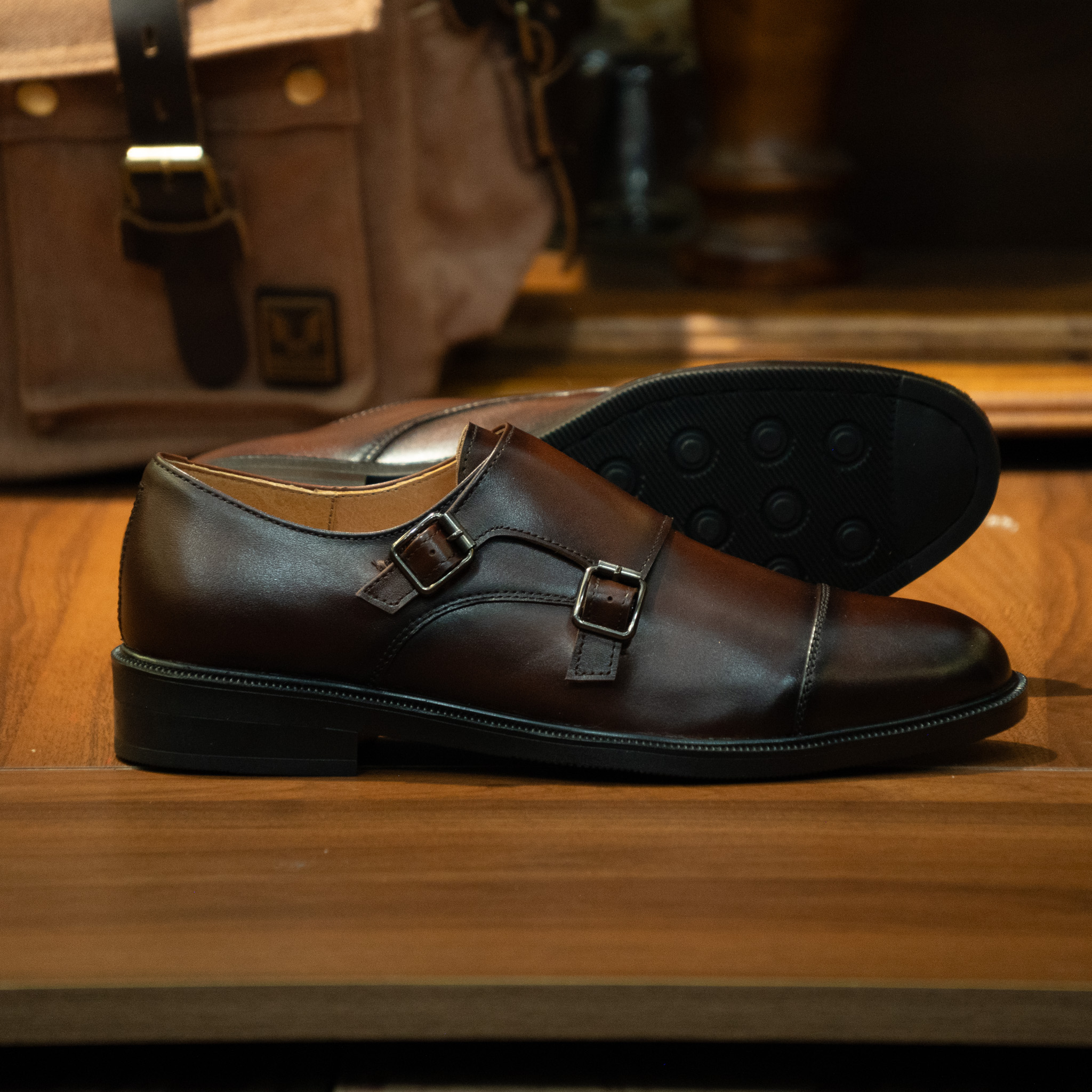 Giày Beckman Double Monkstrap - Nâu 7