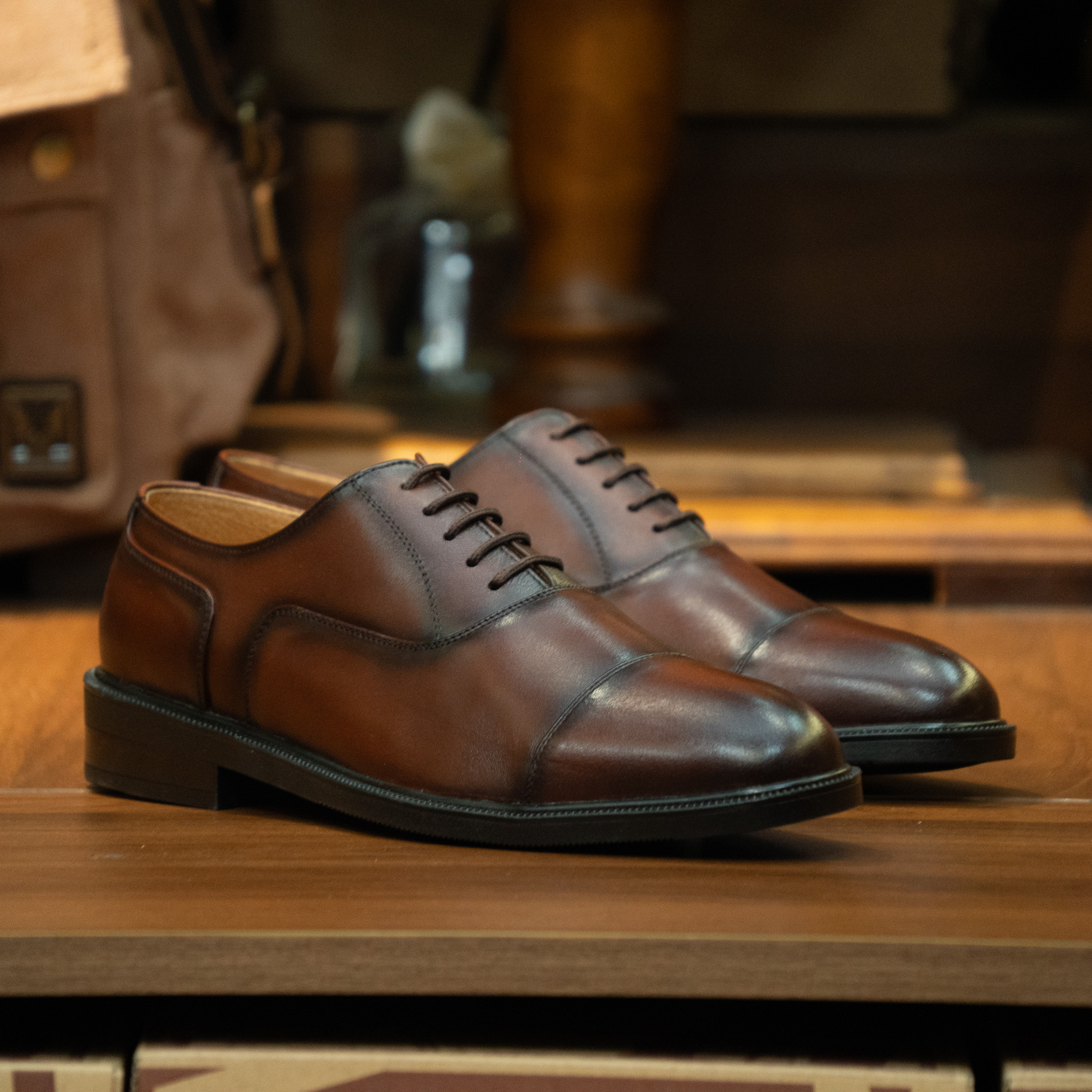 Giày Tây Beckman Oxford Captoe - Nâu 5