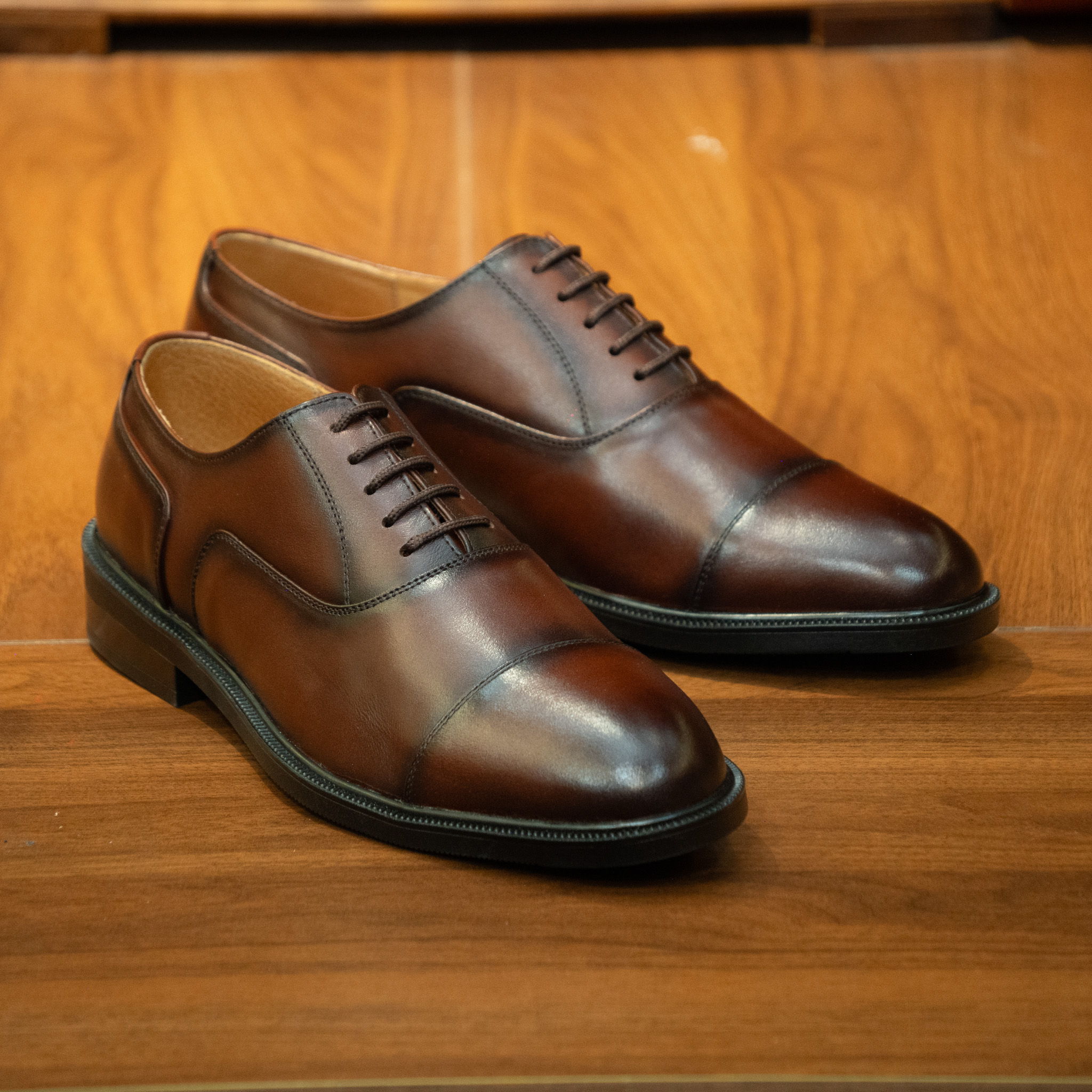 Giày Tây Beckman Oxford Captoe - Nâu 6