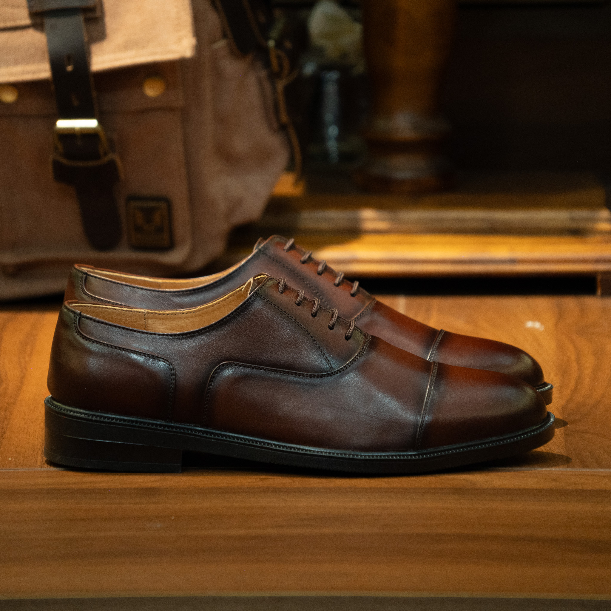 Giày Tây Beckman Oxford Captoe - Nâu 8