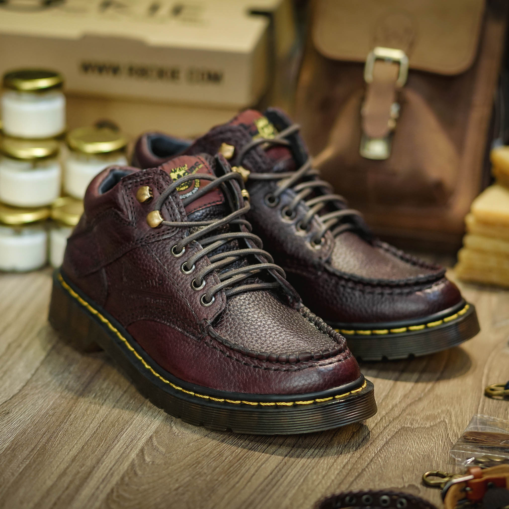 Giày Dr Boots 5989 Gồ Tem - Nâu 13