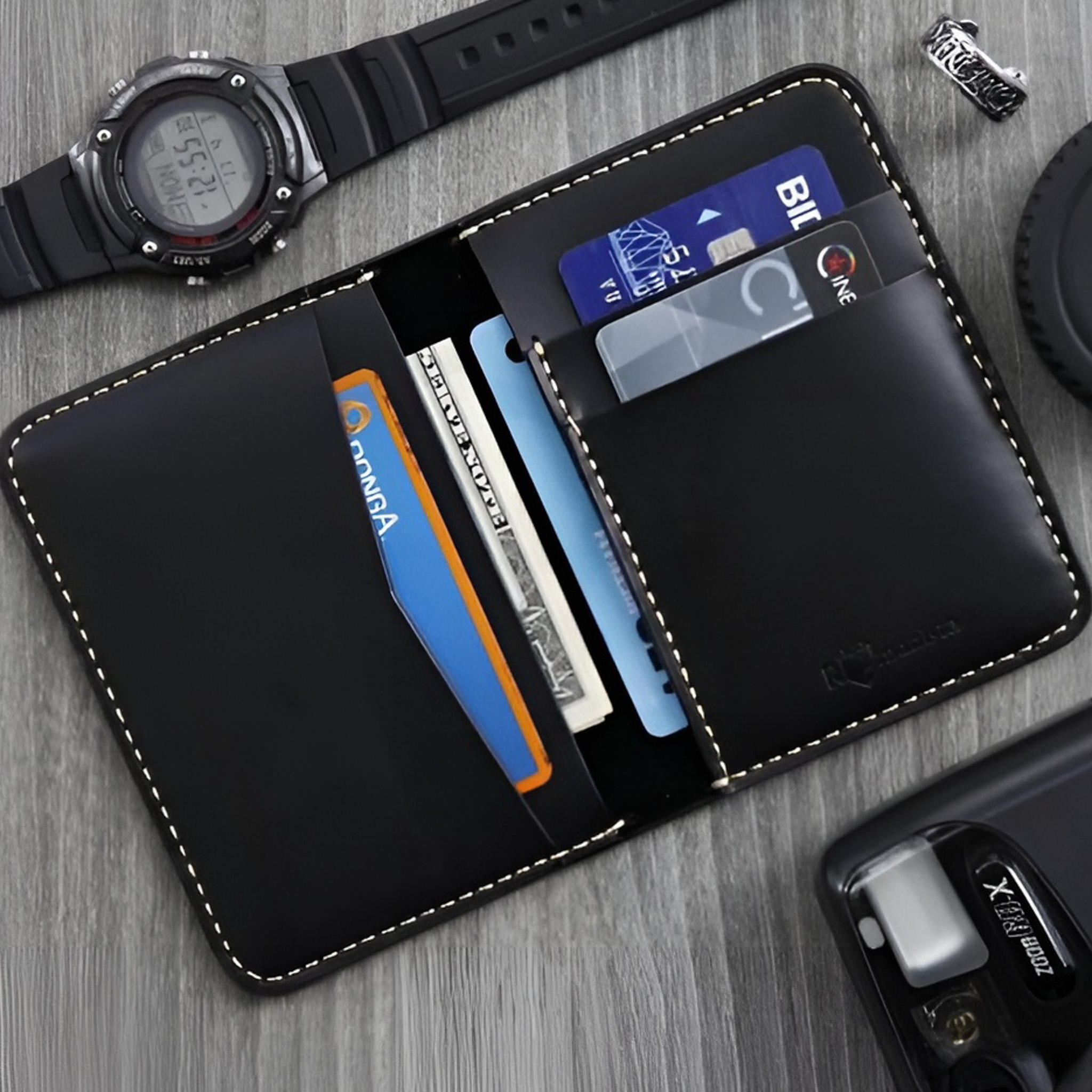 Ví Da Cardholder Beckman - Đen