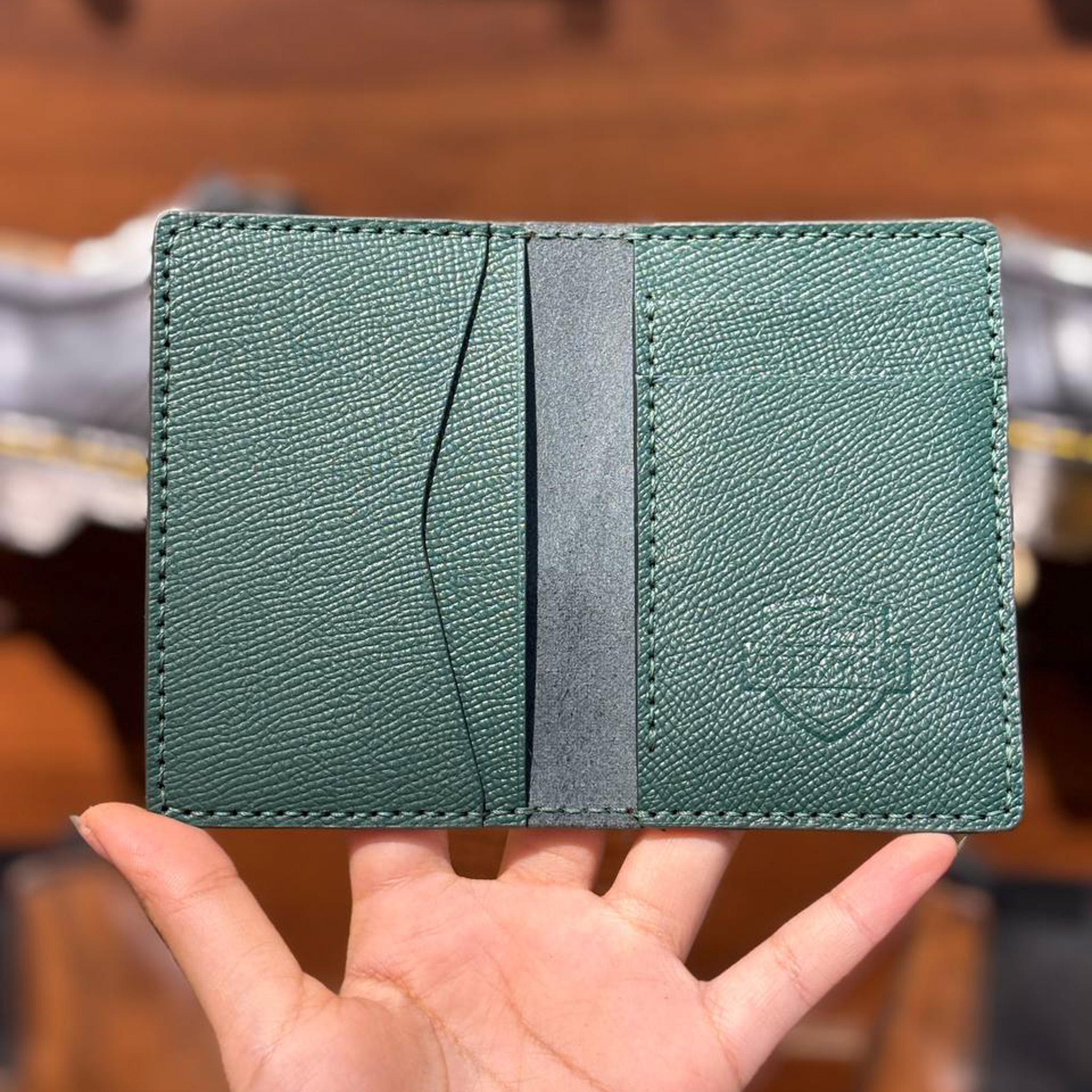 Ví Da Cardholder Beckman - Rêu 2