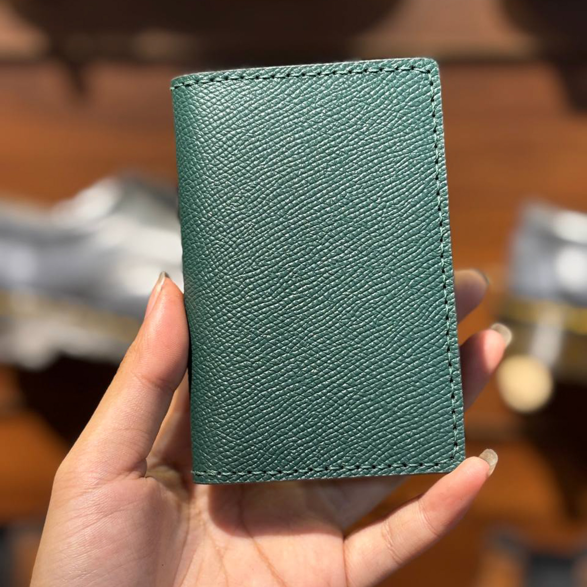 Ví Da Cardholder Beckman - Rêu 1