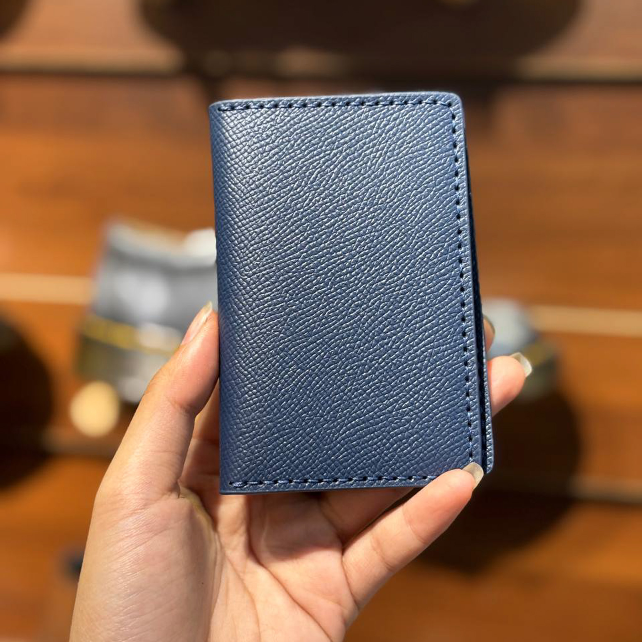 Ví Da Cardholder Beckman - Xanh Navy 1