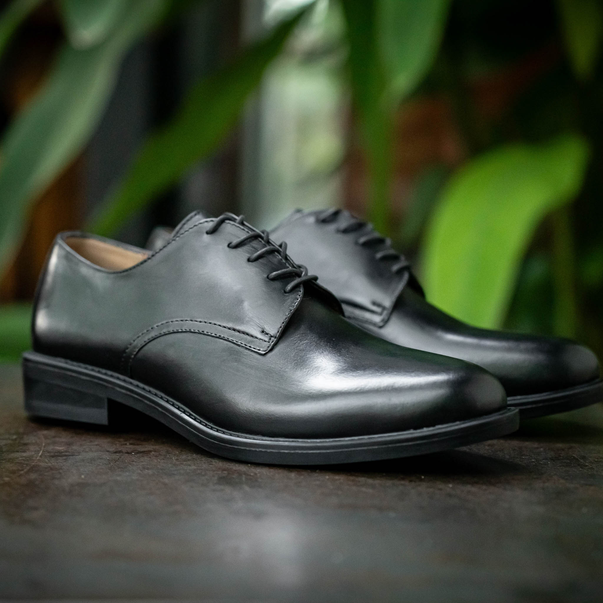 Giày Derby Classic Milan Santoni- Đen Patina 7