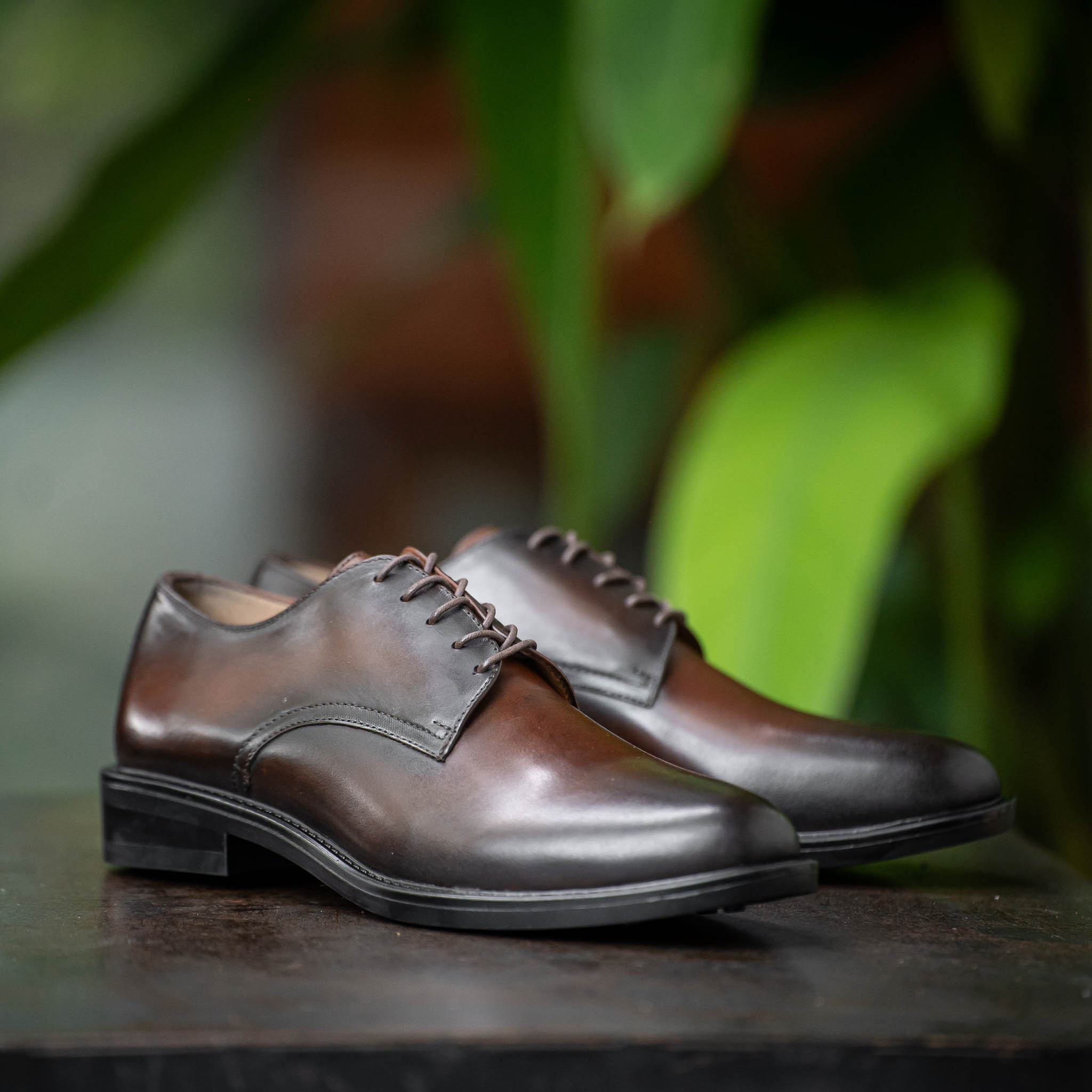 Giày Derby Classic Milan Santoni - Nâu Patina 7