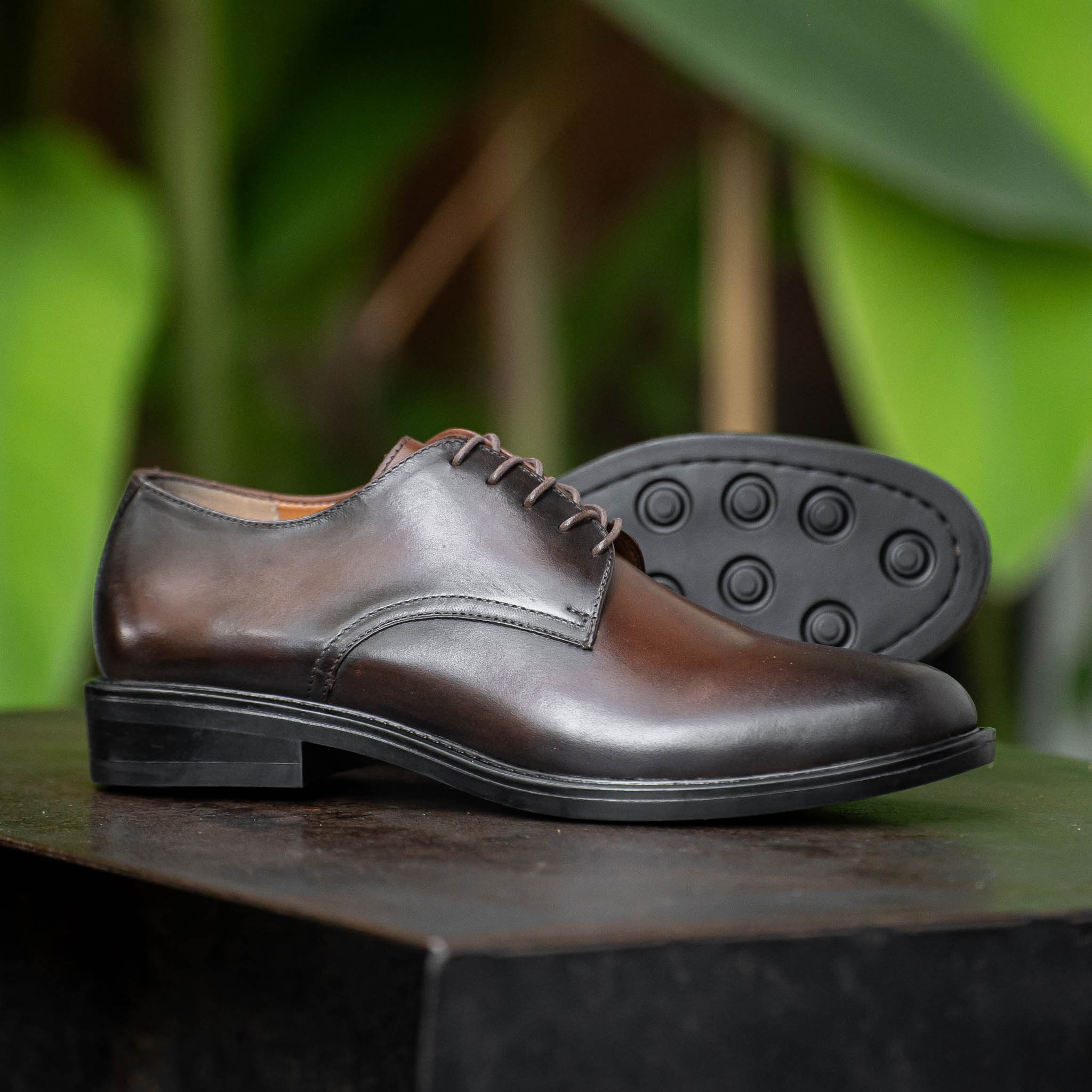 Giày Derby Classic Milan Santoni - Nâu Patina 11