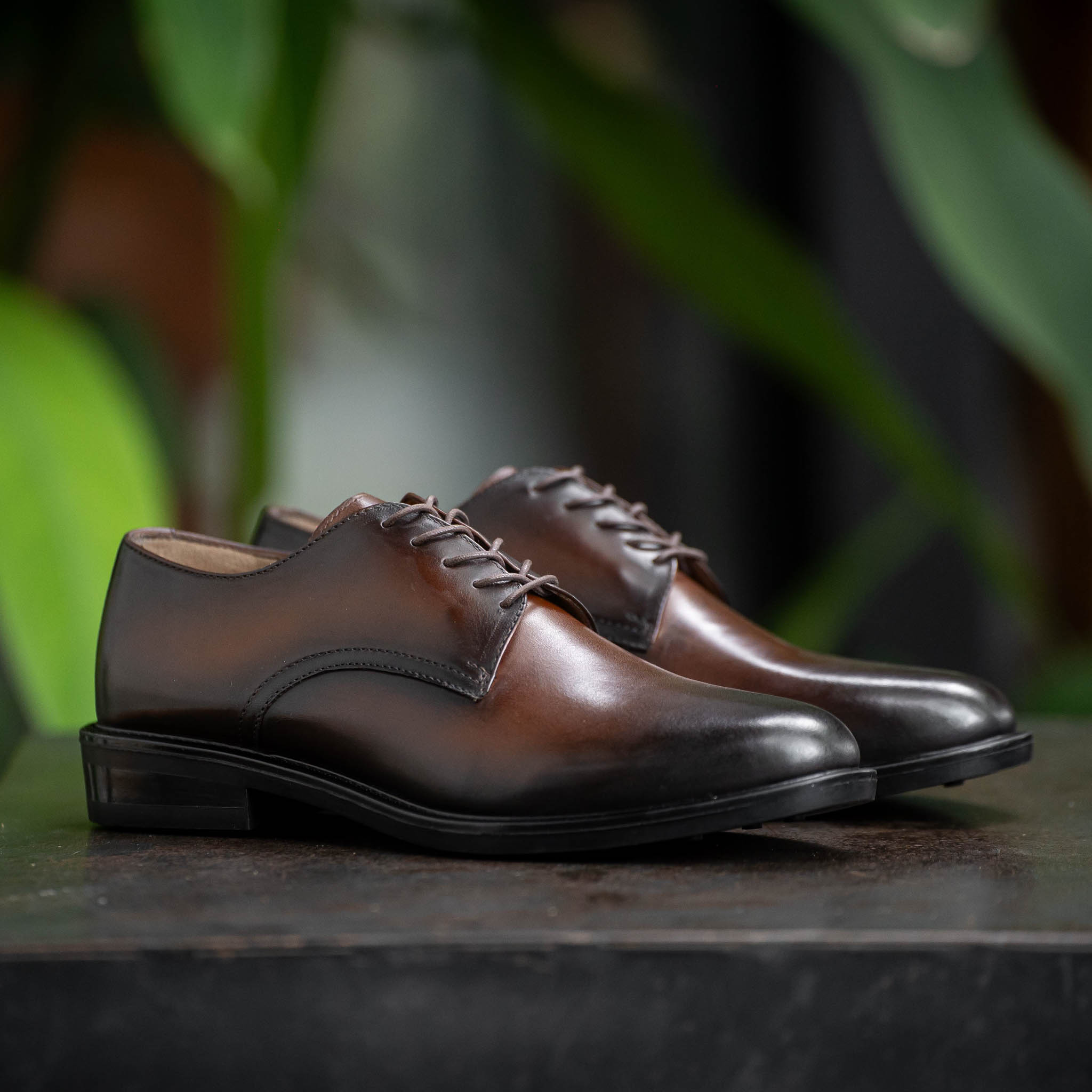 Giày Derby Classic Milan Santoni - Nâu Patina 9