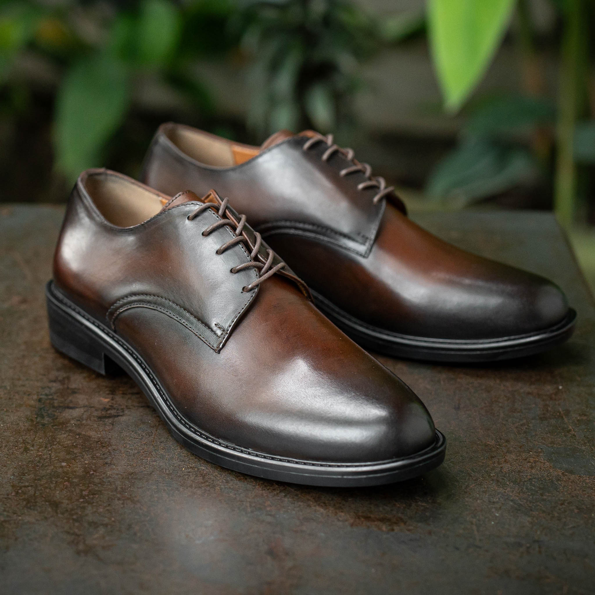 Giày Derby Classic Milan Santoni - Nâu Patina 8