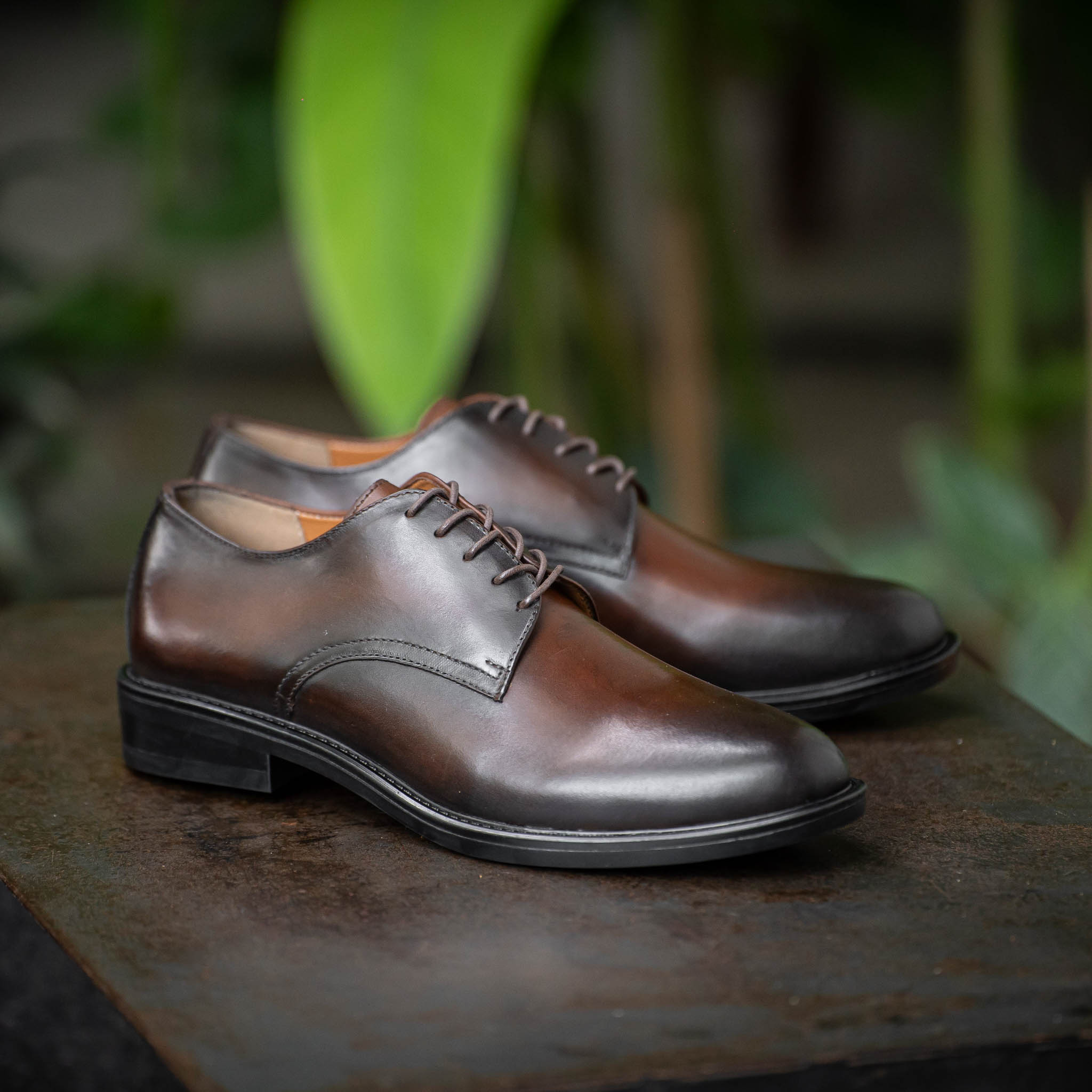 Giày Derby Classic Milan Santoni - Nâu Patina 2