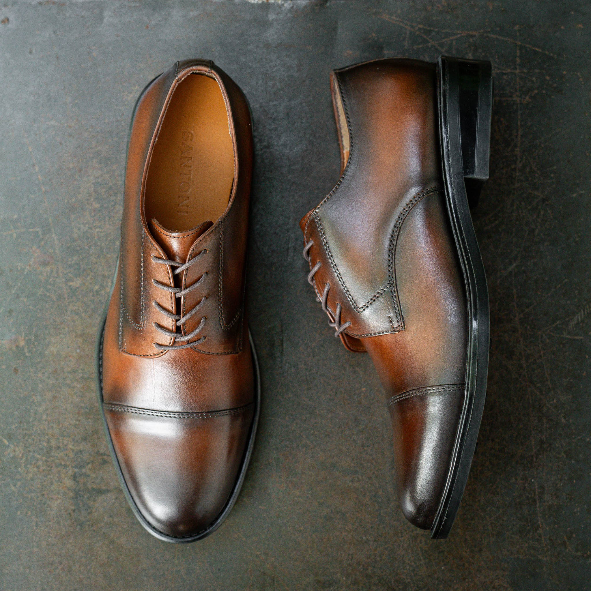Giày Derby Captoe Classic Parisian - Nâu Patina 13