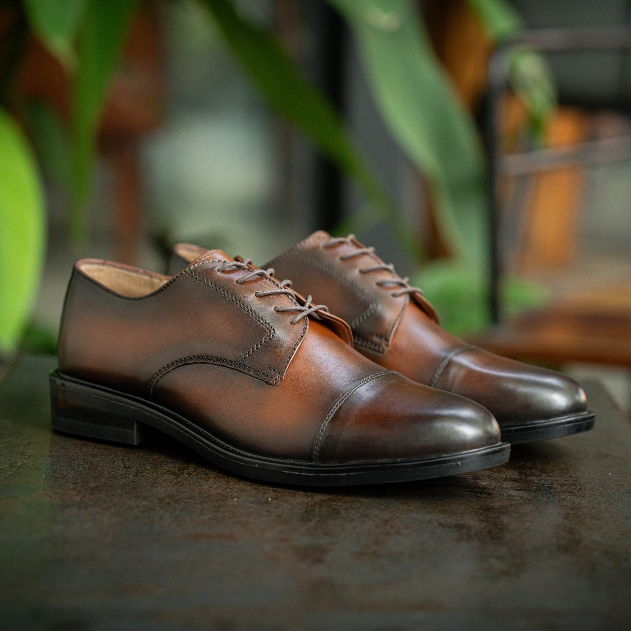 Giày Derby Captoe Classic Parisian - Nâu Patina 9