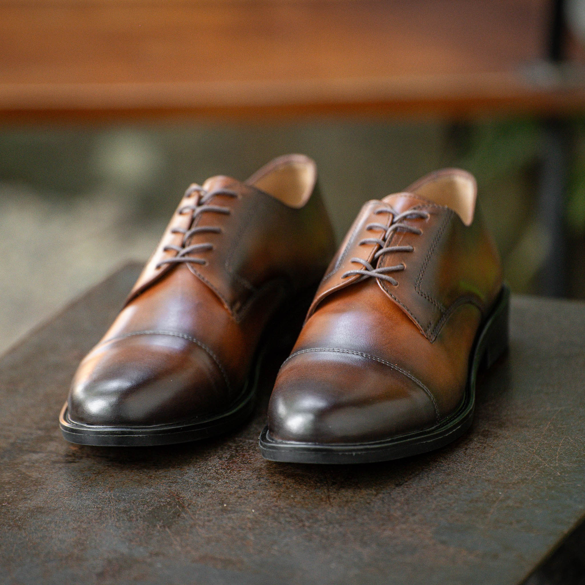 Giày Derby Captoe Classic Parisian - Nâu Patina 10