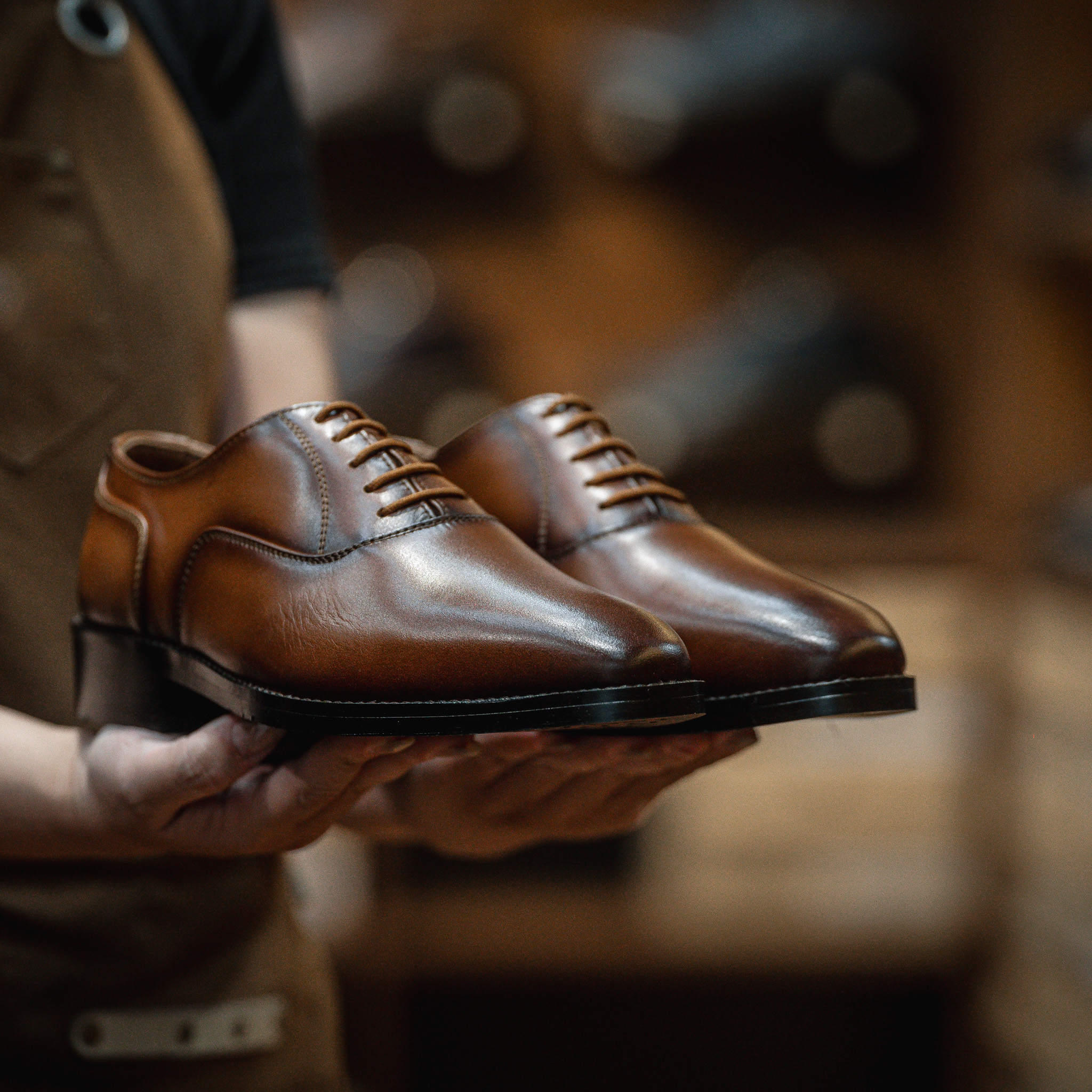 Giày Tây Santoni Oxford Trơn PH - màu Bò Cháy 42