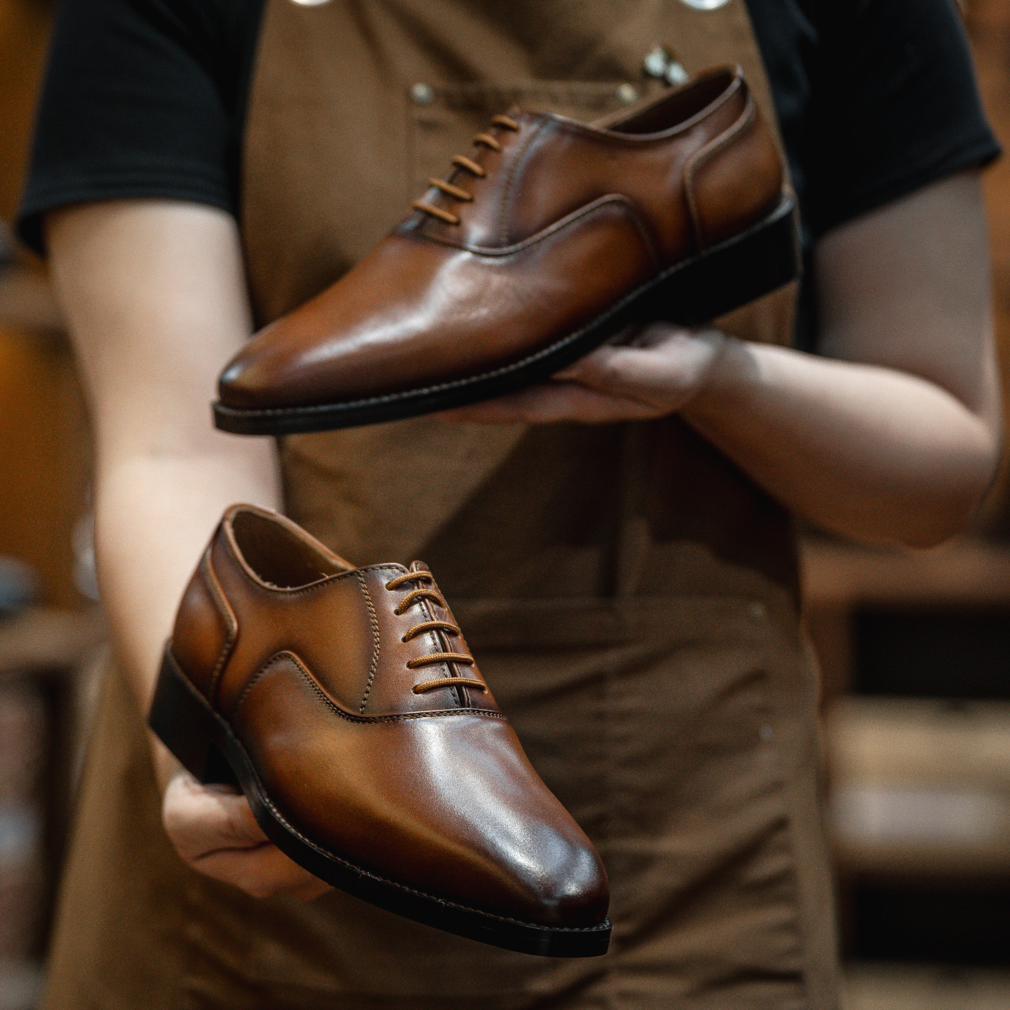 Giày Tây Santoni Oxford Trơn PH - màu Bò Cháy 44