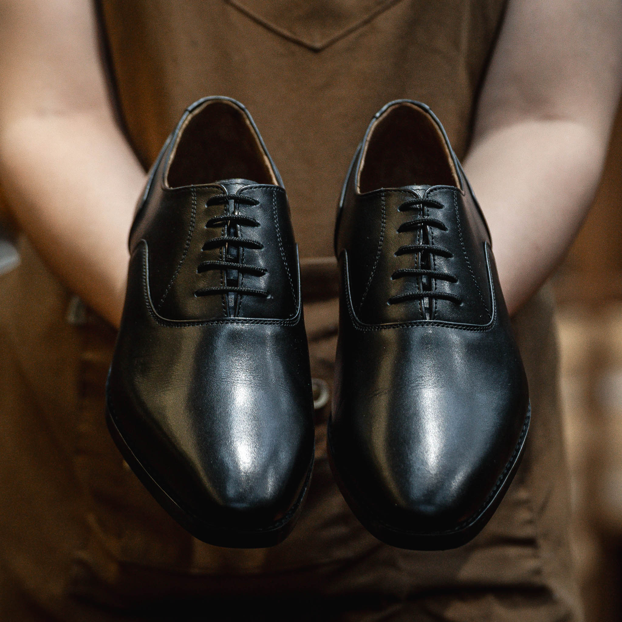 Giày Tây Santoni Oxford Trơn - Đen 9