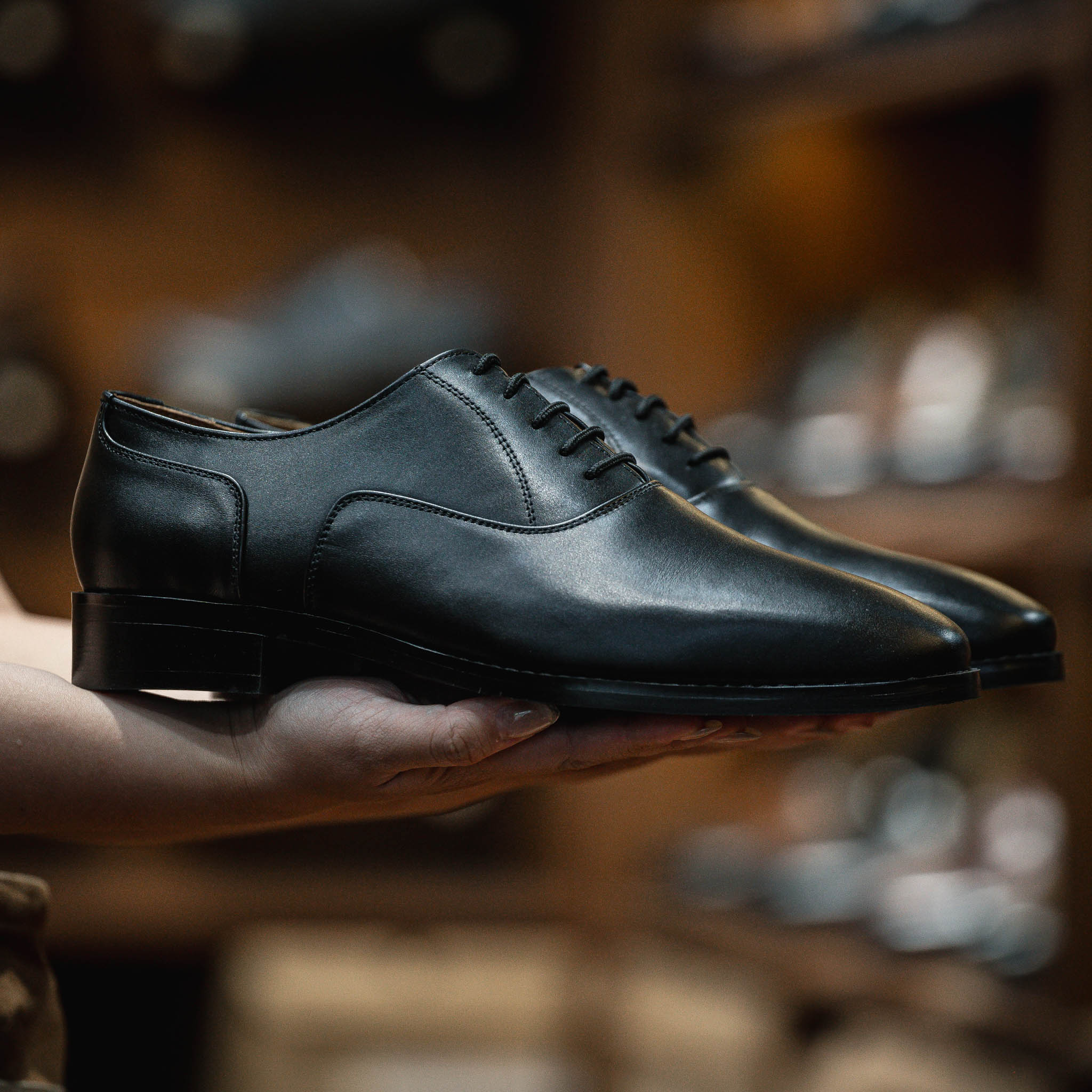 Giày Tây Santoni Oxford Trơn - Đen 11