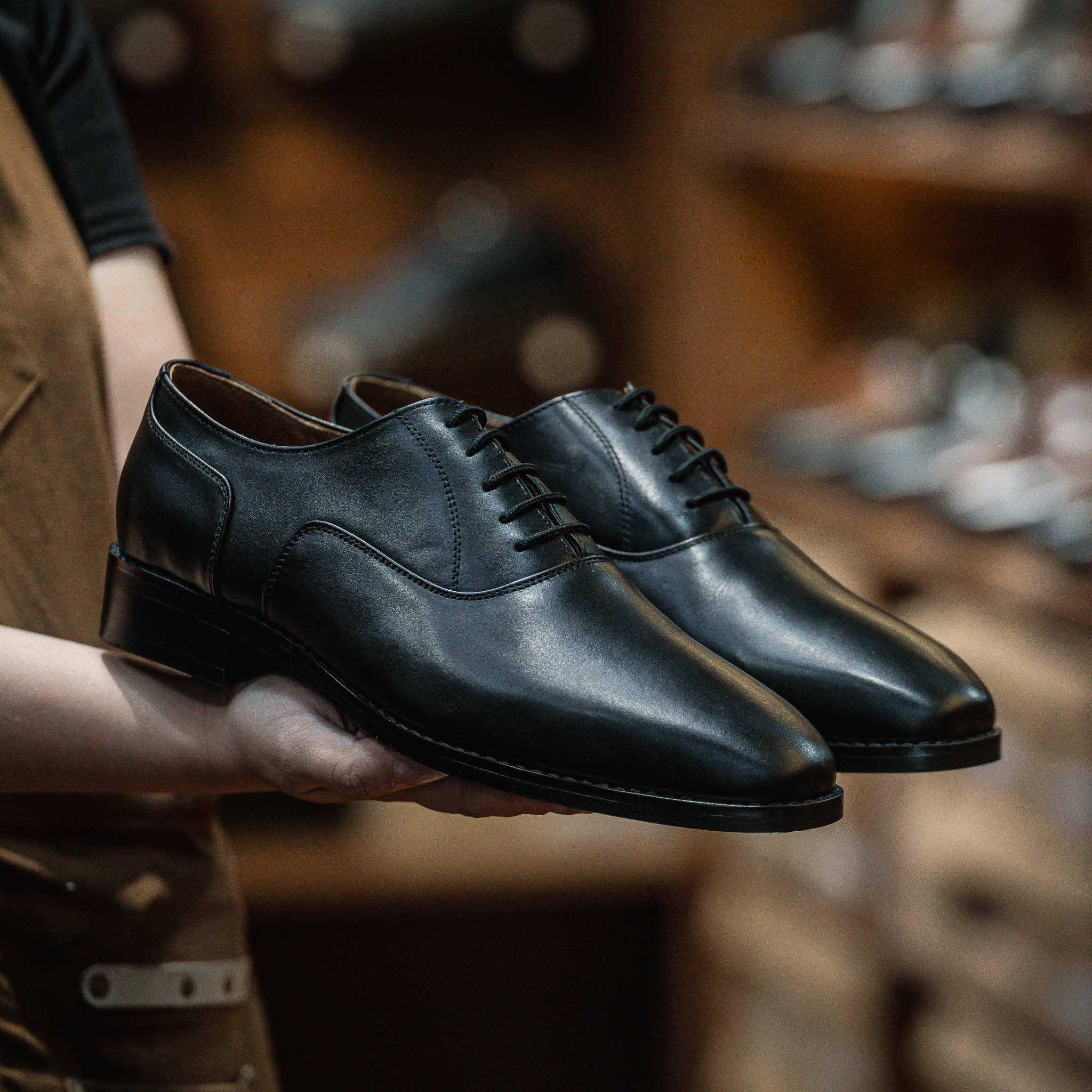 Giày Tây Santoni Oxford Trơn - Đen 12