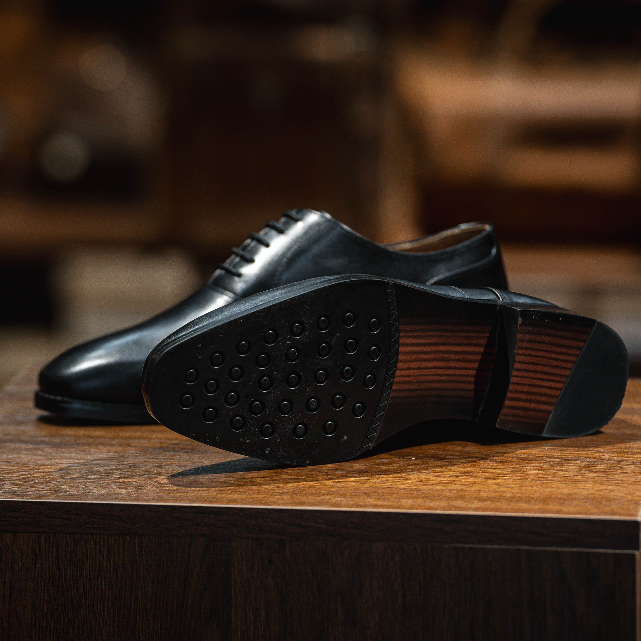 Giày Tây Santoni Oxford Trơn - Đen 7