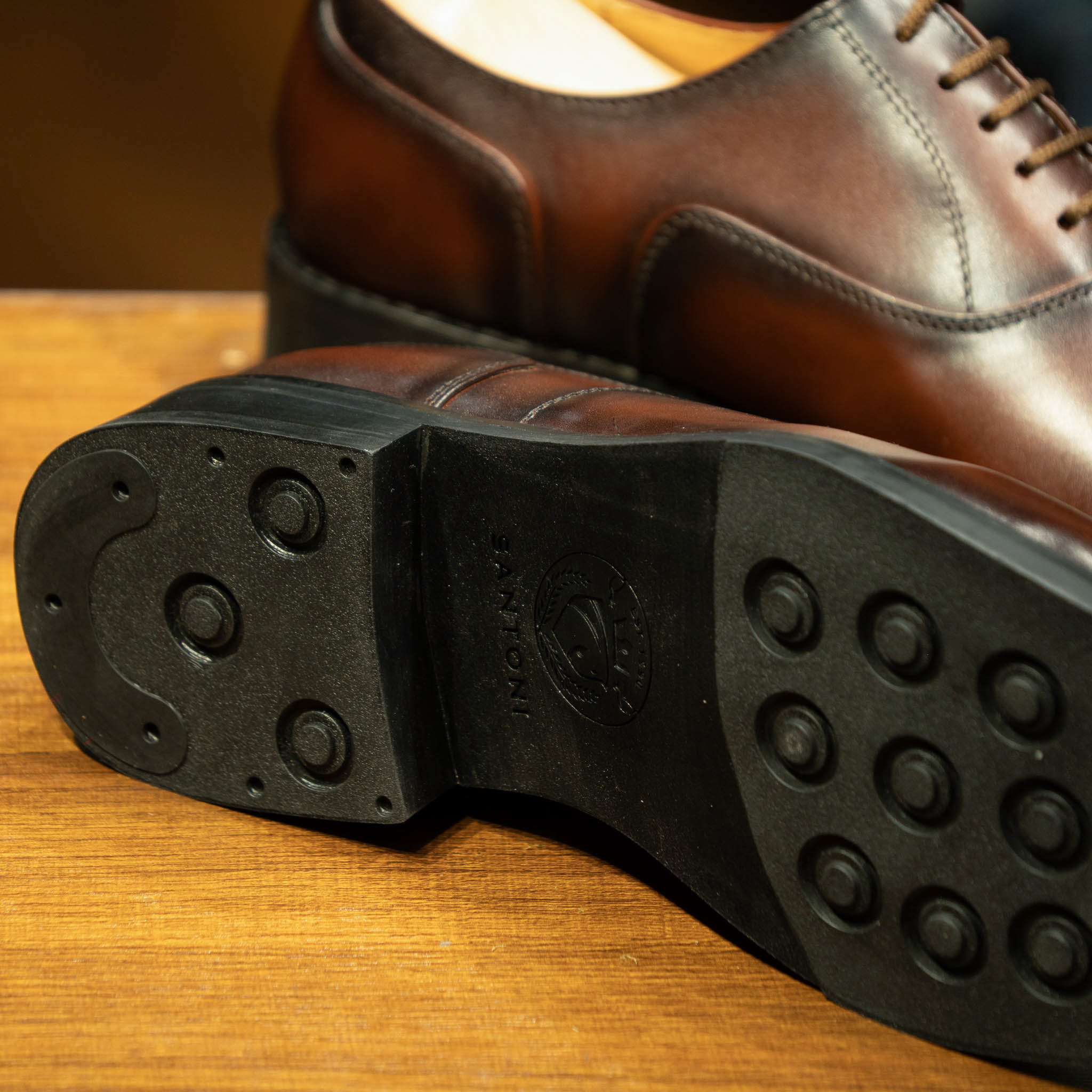 Giày Santoni Oxford Plain Toe - LOUIS - NÂU 11