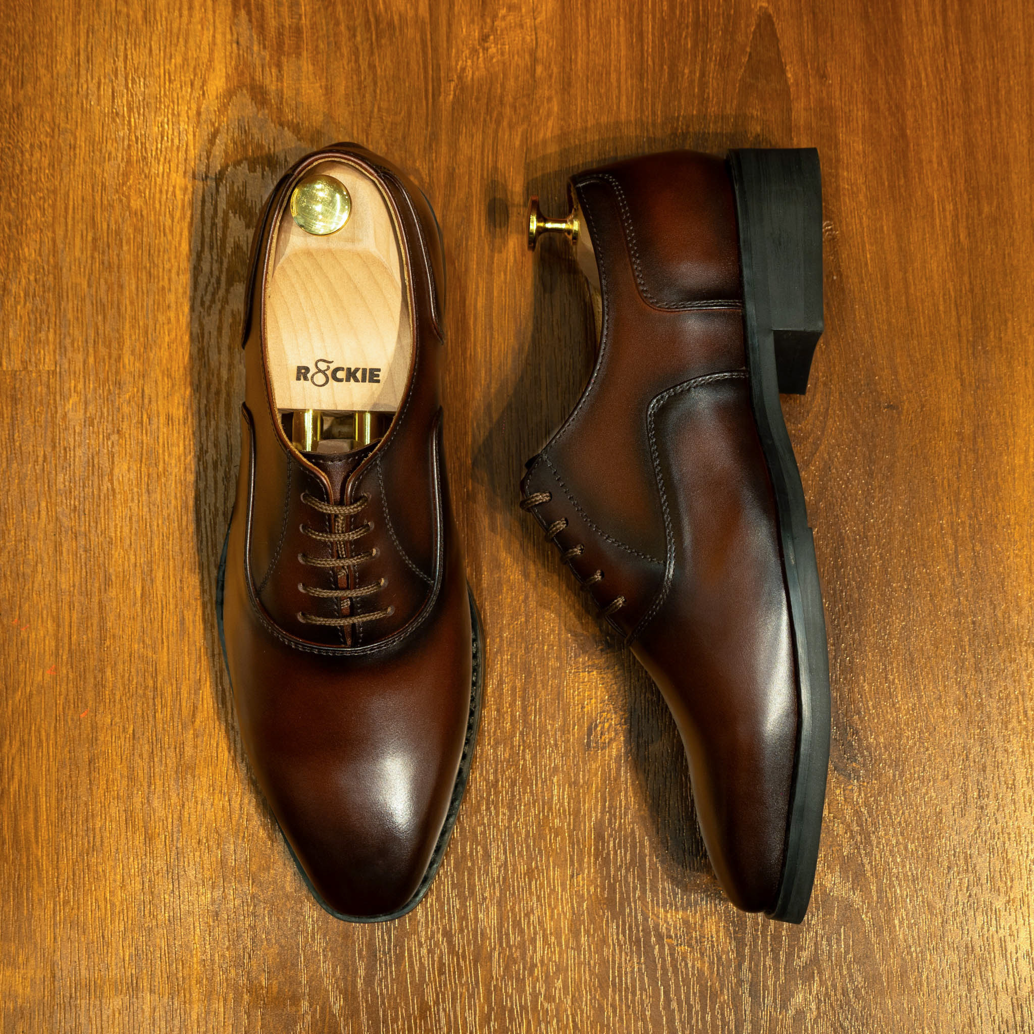 Giày Santoni Oxford Plain Toe - LOUIS - NÂU 13