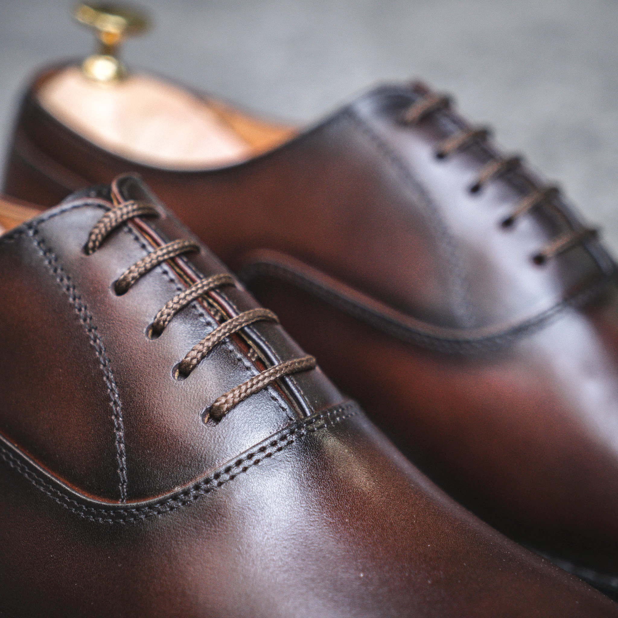 Giày Santoni Oxford Plain Toe - LOUIS - NÂU 1