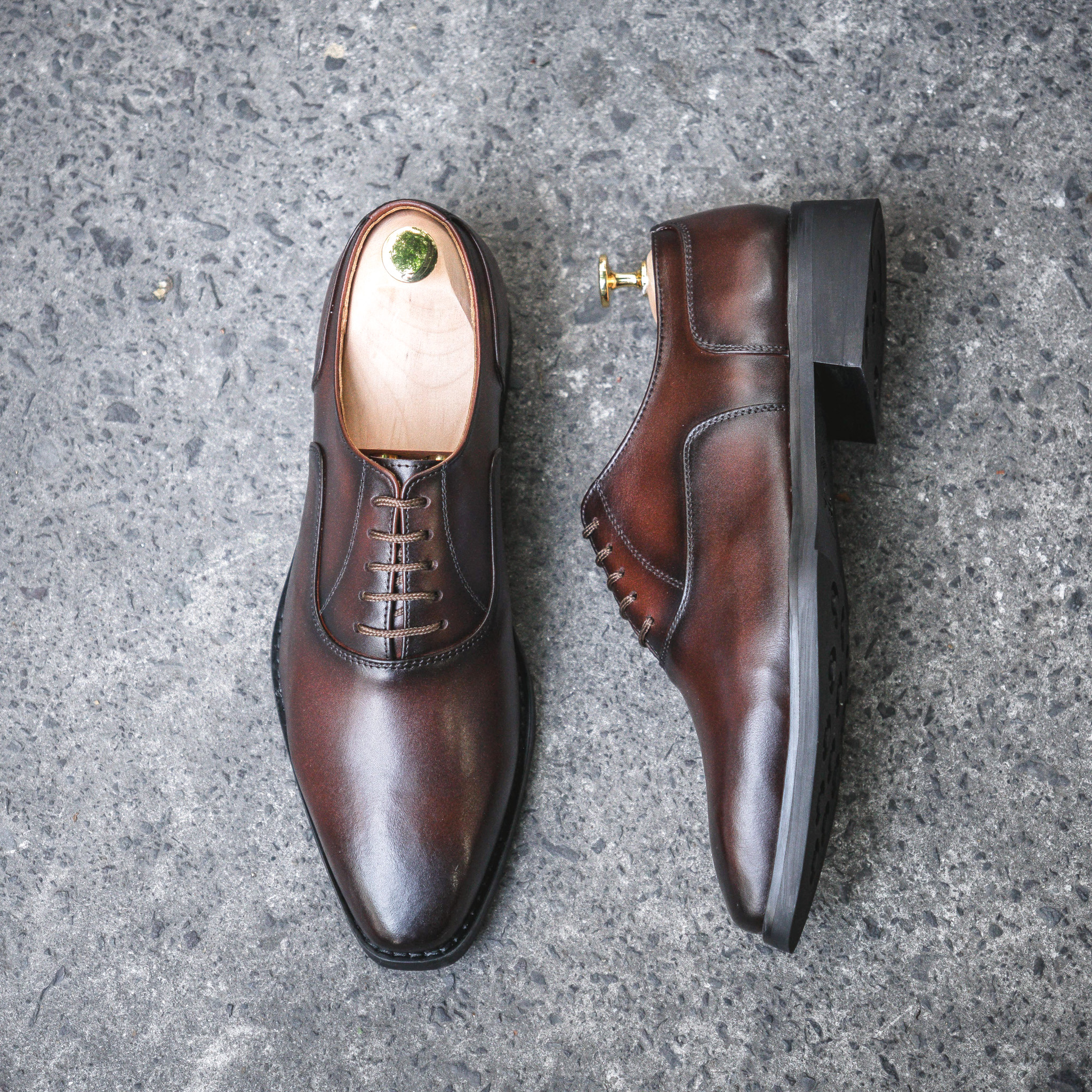 Giày Santoni Oxford Plain Toe - LOUIS - NÂU 3