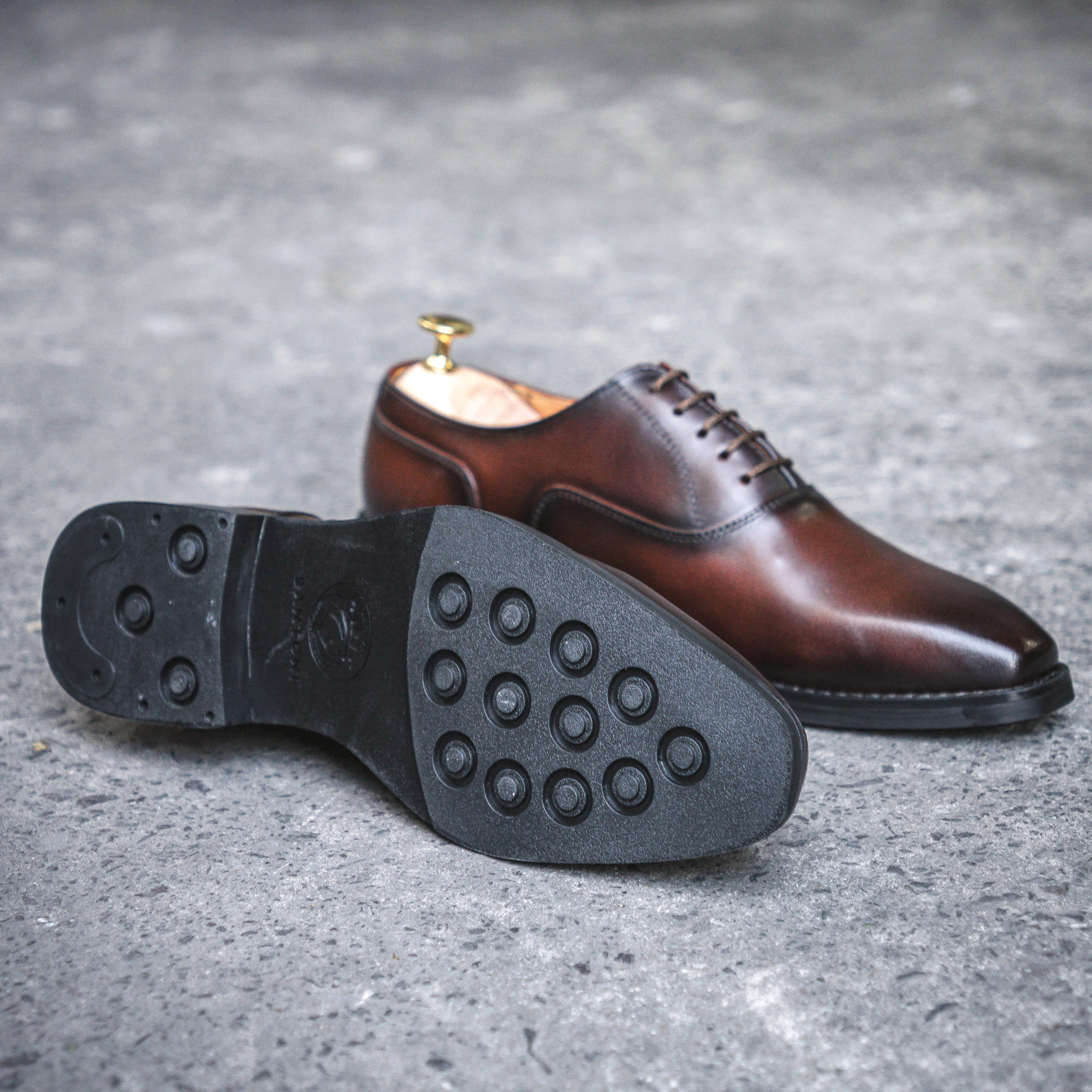 Giày Santoni Oxford Plain Toe - LOUIS - NÂU 5