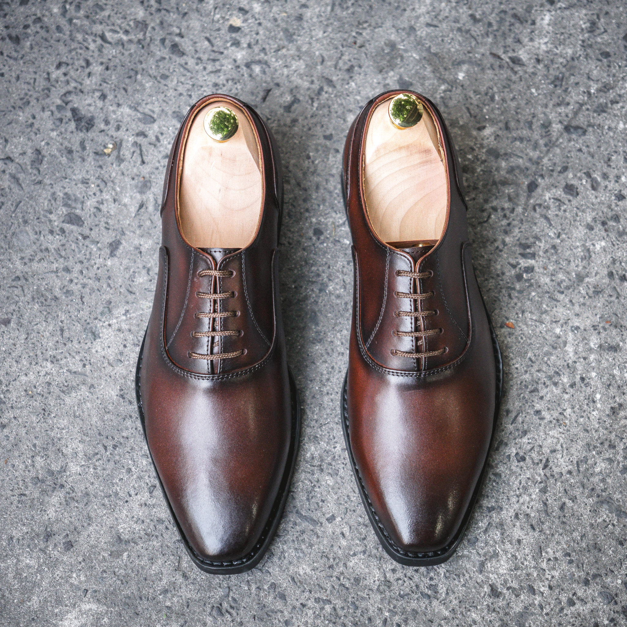 Giày Santoni Oxford Plain Toe - LOUIS - NÂU 6