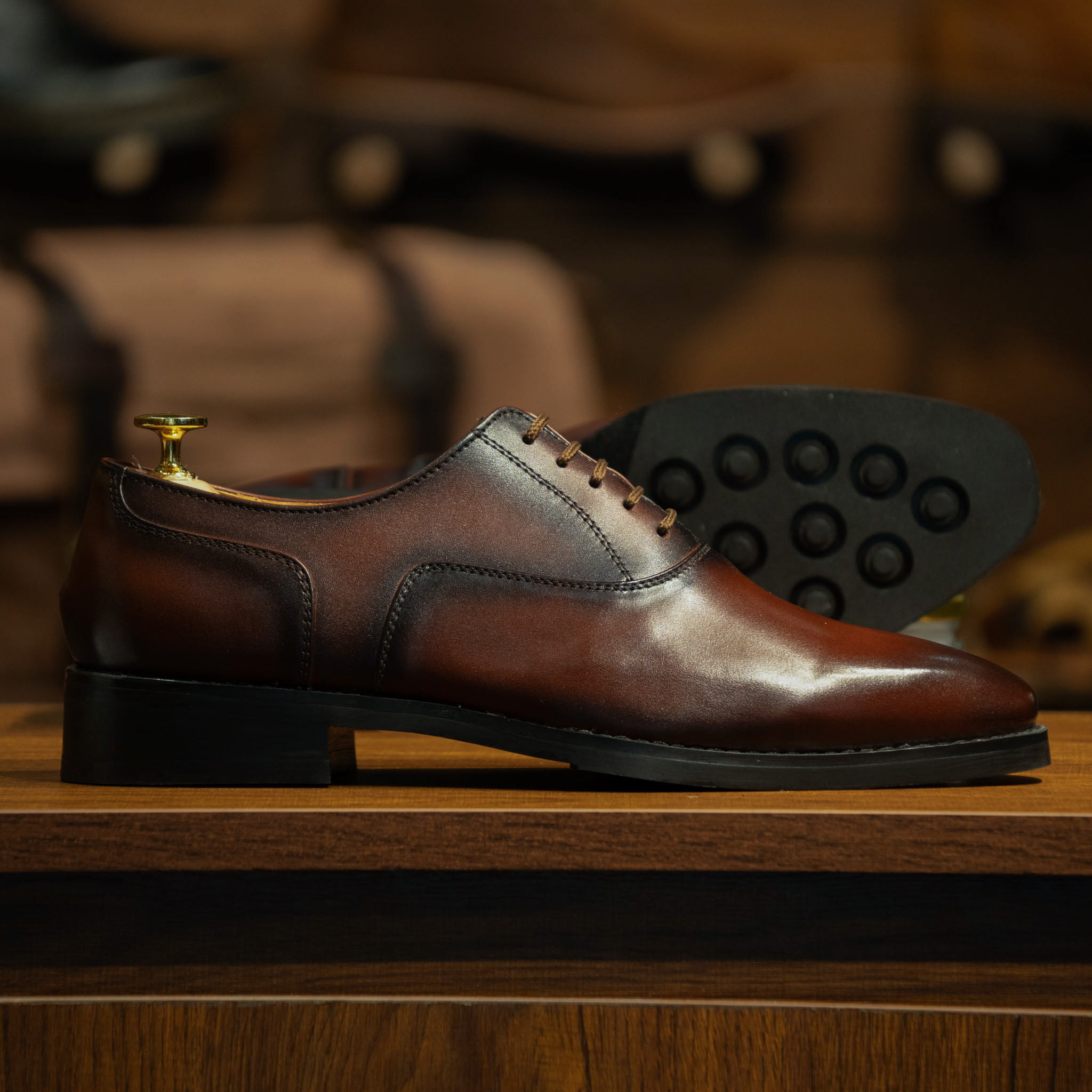 Giày Santoni Oxford Plain Toe - LOUIS - NÂU 8