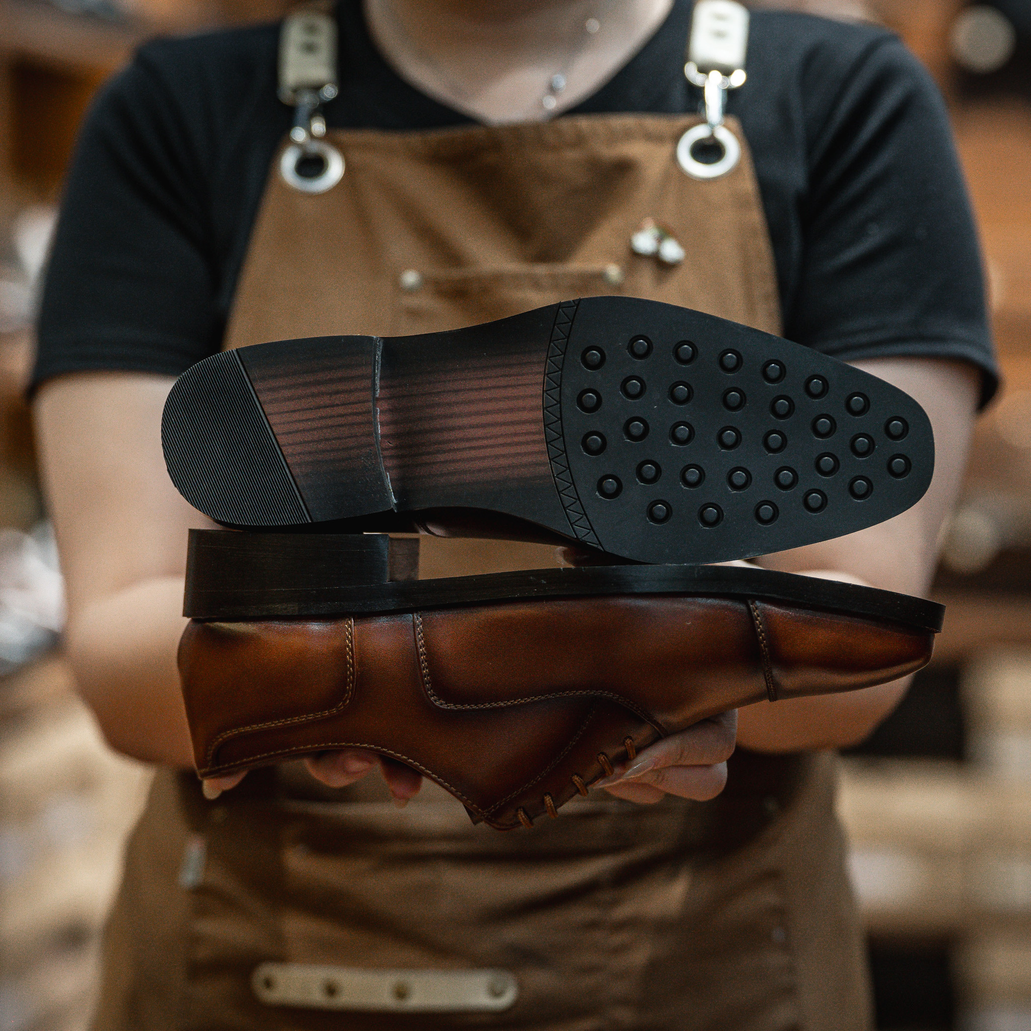 Giày Tây Santoni Oxford Captoe PH - màu Bò Cháy 50