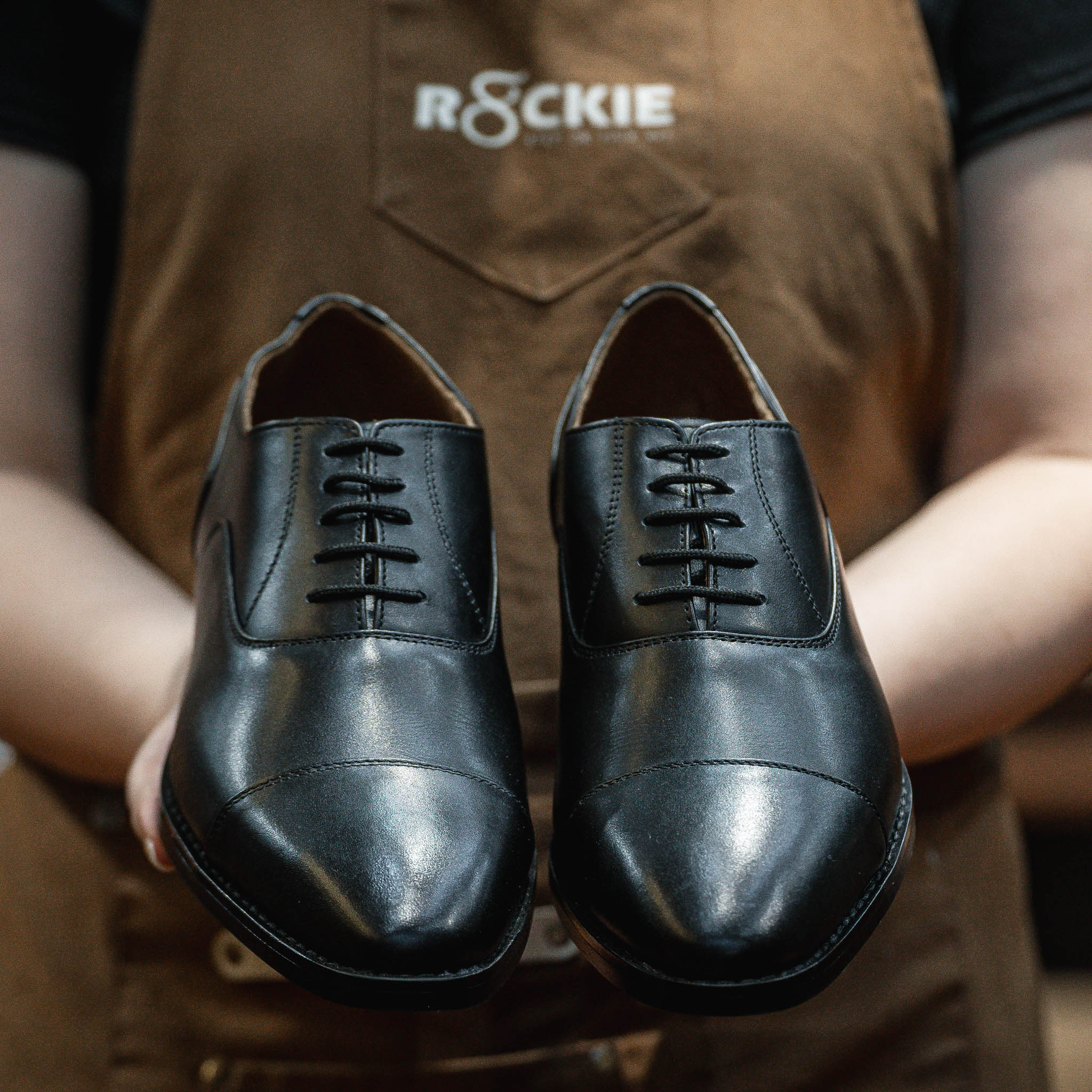 Giày Tây Santoni Oxford Captoe - Đen 5