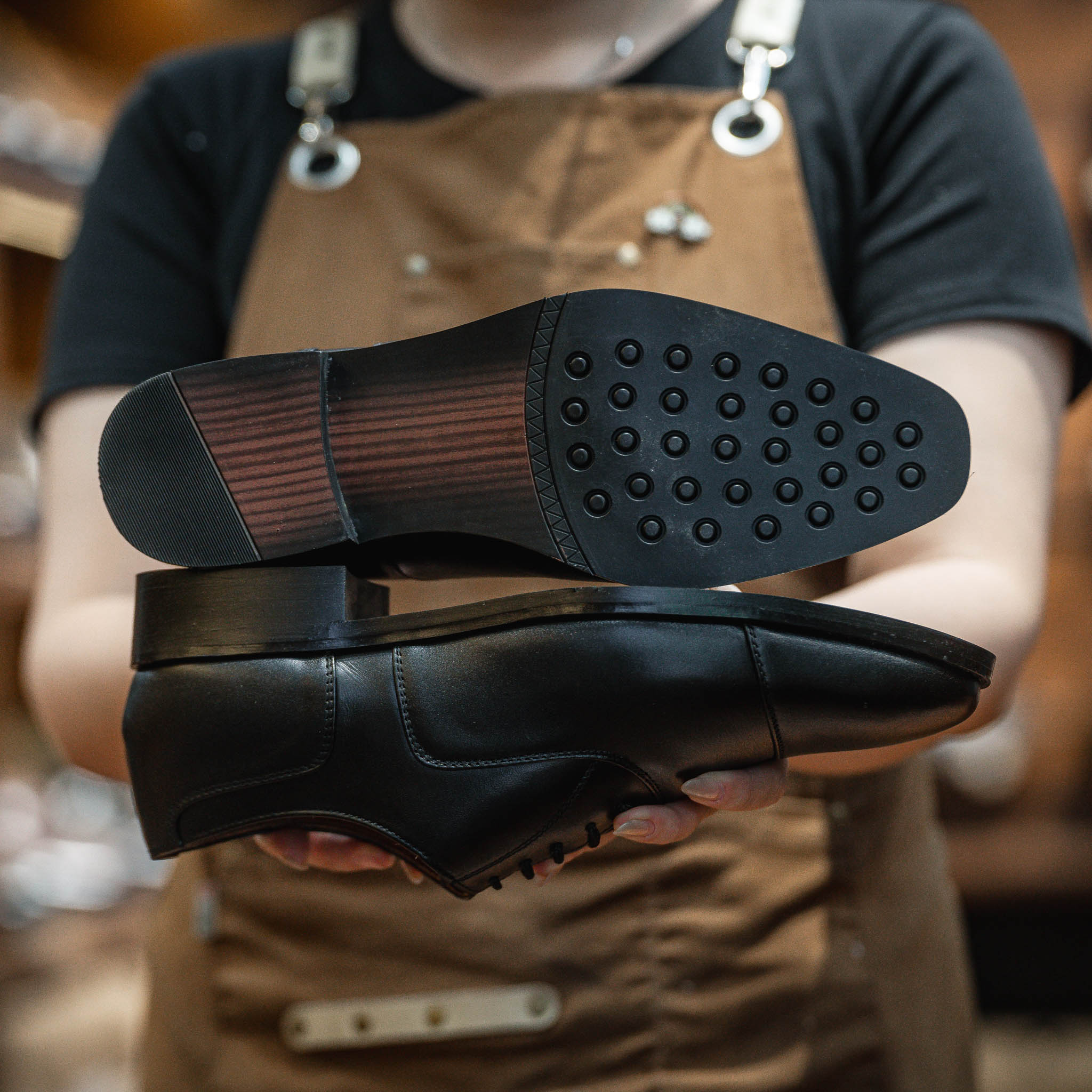 Giày Tây Santoni Oxford Captoe - Đen 7