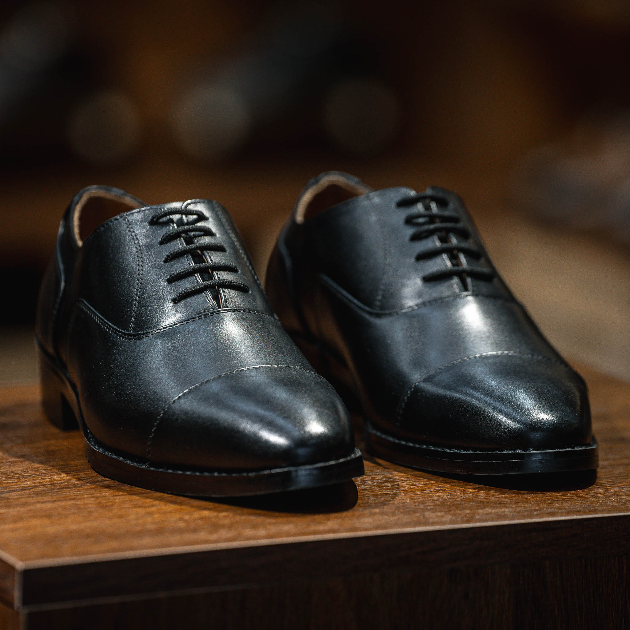 Giày Tây Santoni Oxford Captoe - Đen 1