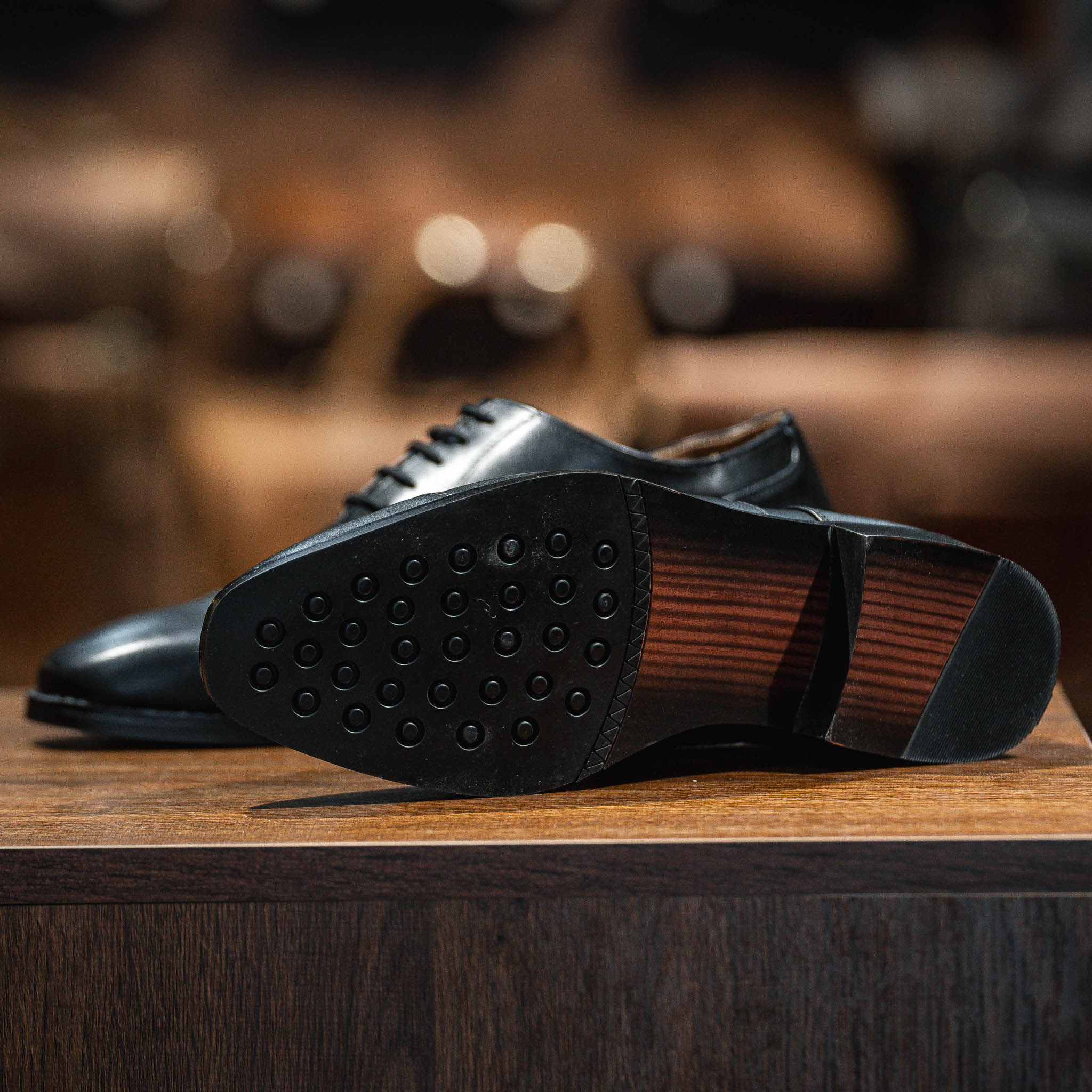 Giày Tây Santoni Oxford Captoe - Đen 2