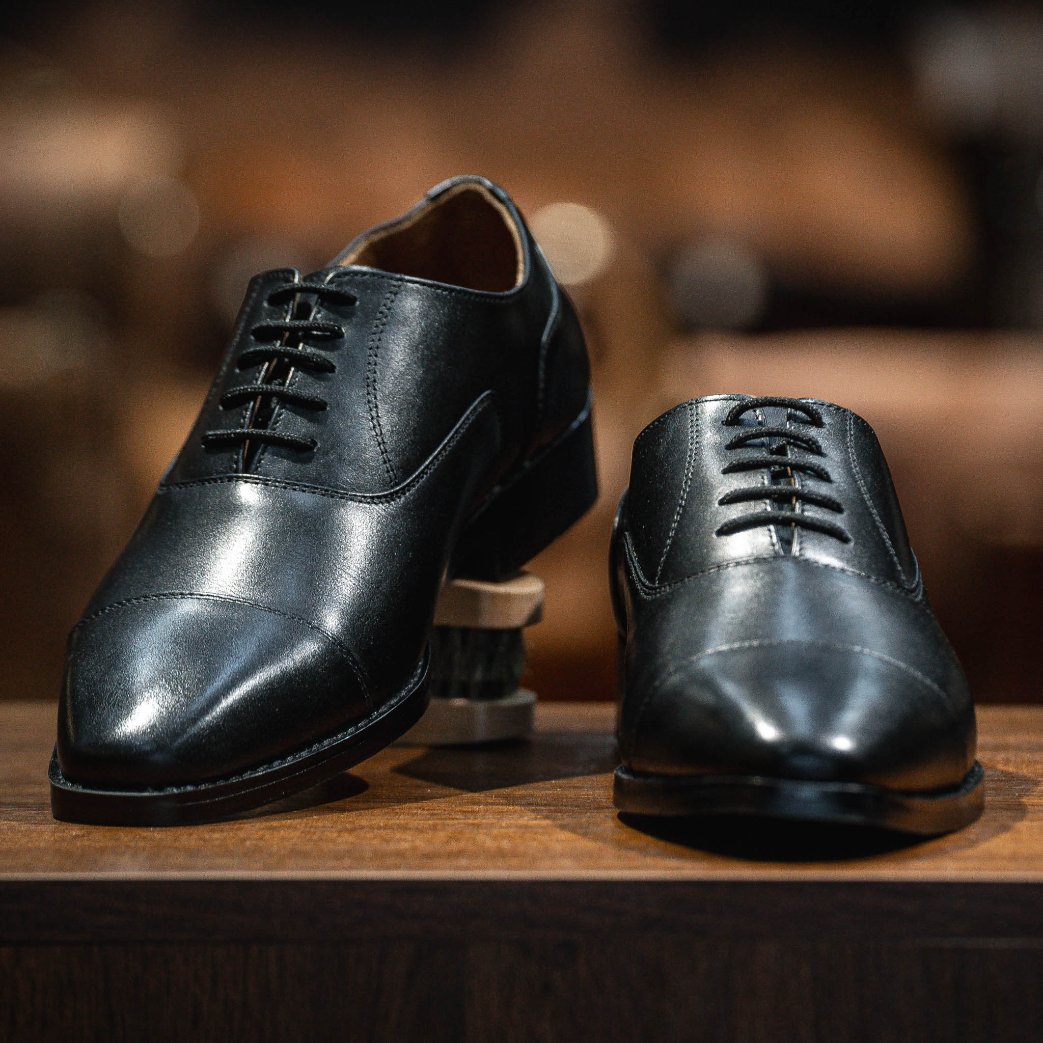 Giày Tây Santoni Oxford Captoe - Đen 3