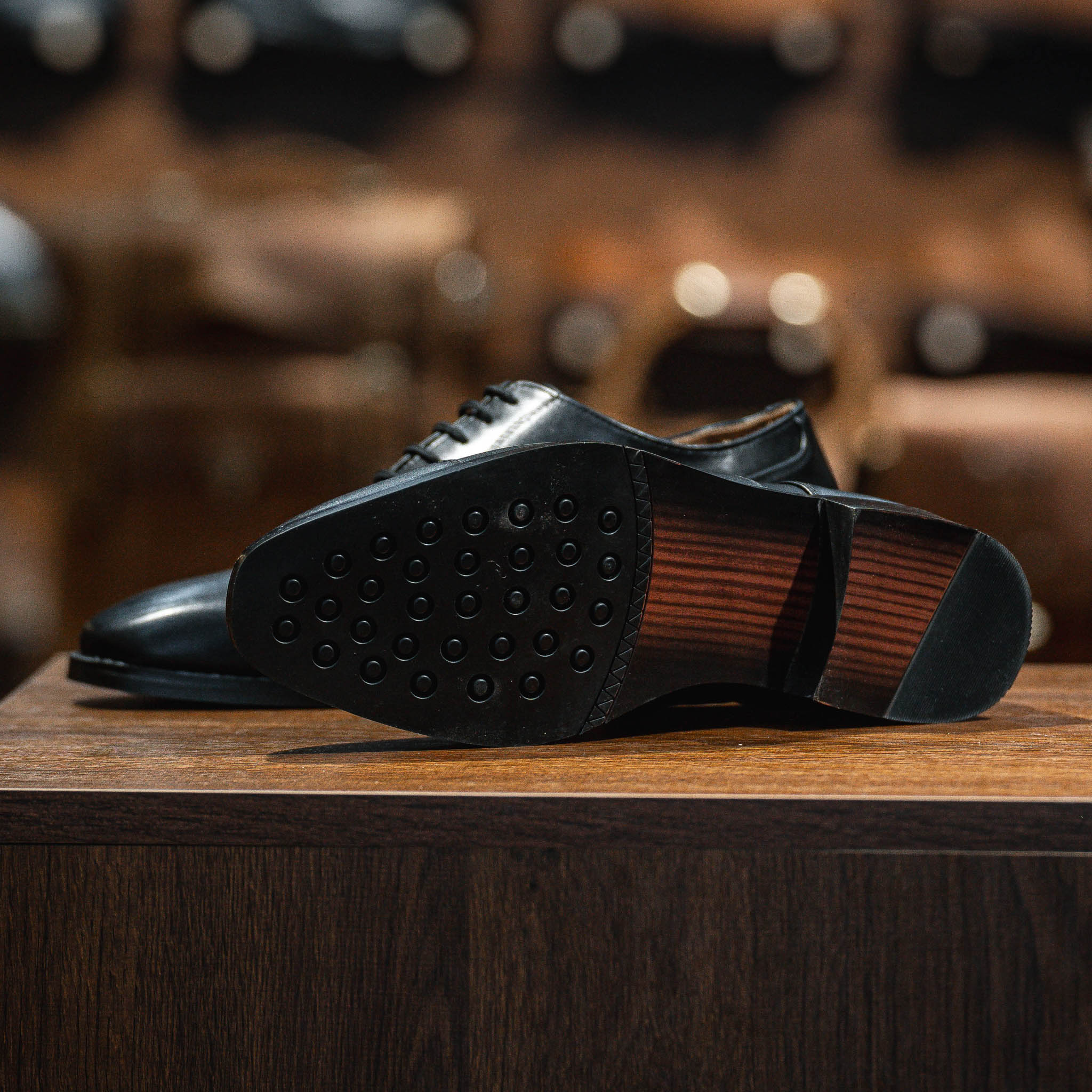 Giày Tây Santoni Oxford Captoe - Đen 4