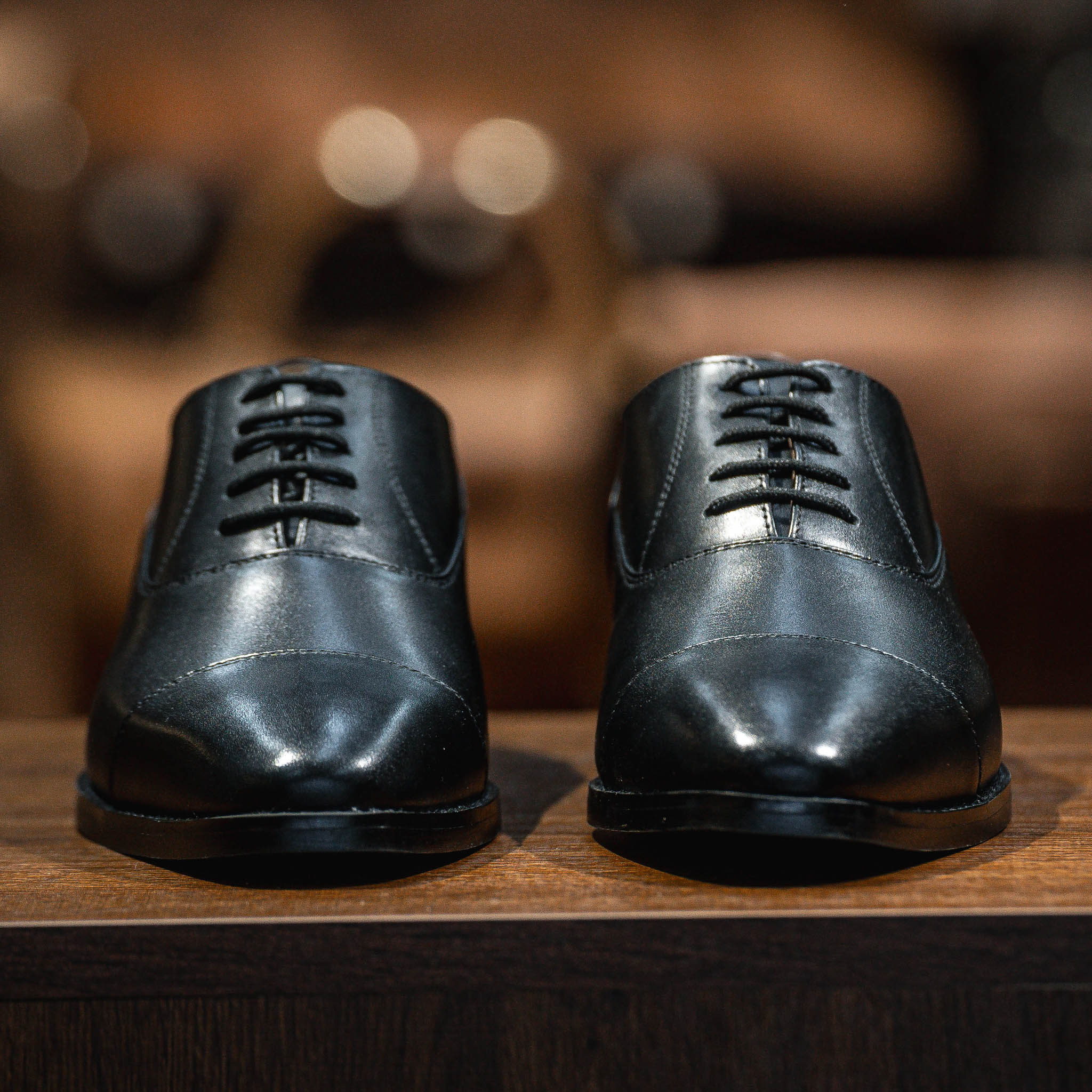 Giày Tây Santoni Oxford Captoe - Đen 9