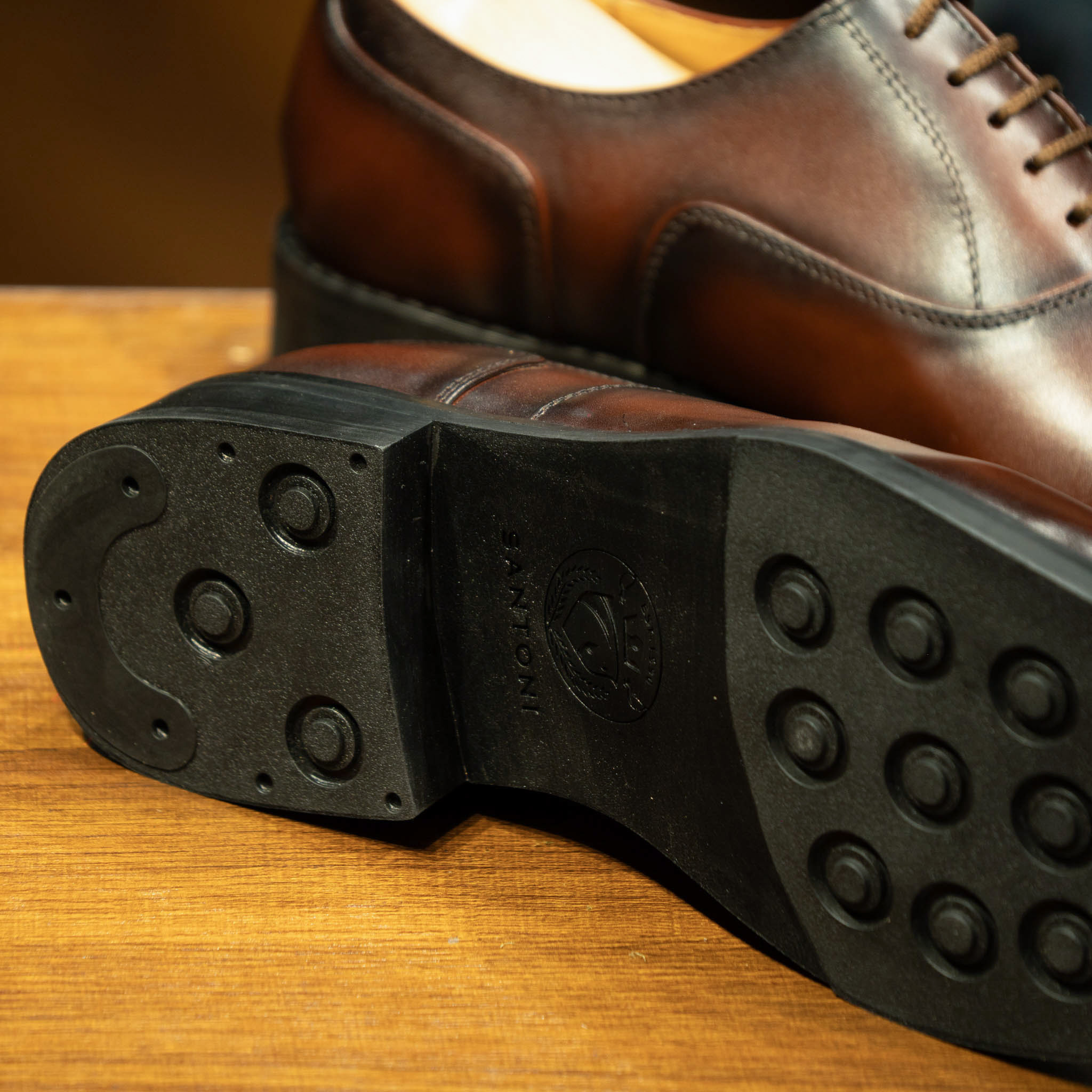 Giày Tây Santoni Oxford Captoe - Nâu 12