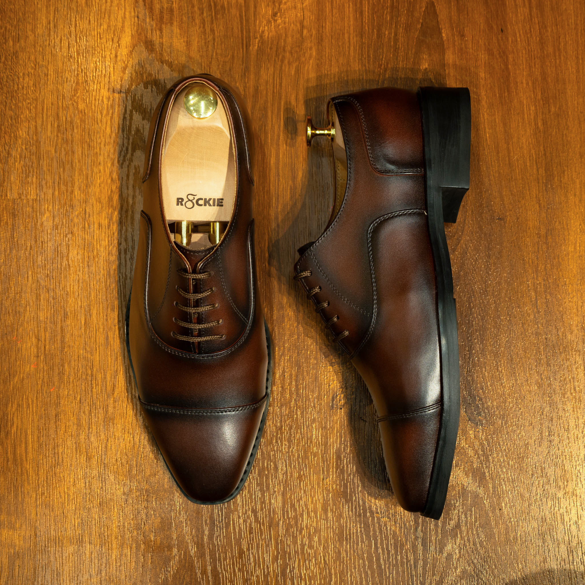 Giày Tây Santoni Oxford Captoe - Nâu 14